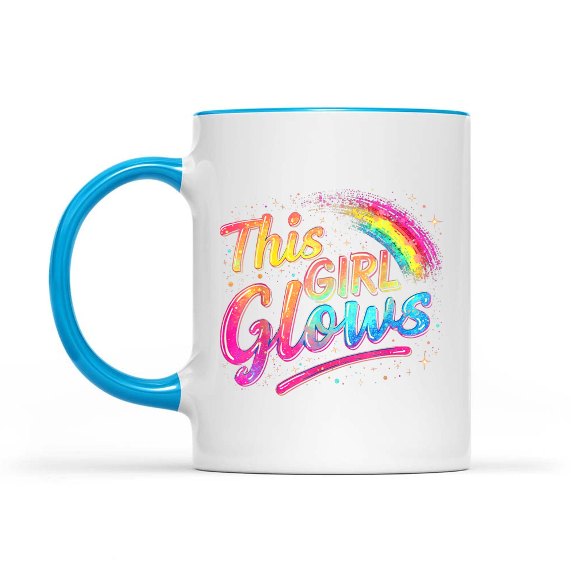 This Girl Glows For Kids Tie Dye Bright Colors 80s And 90s Mug