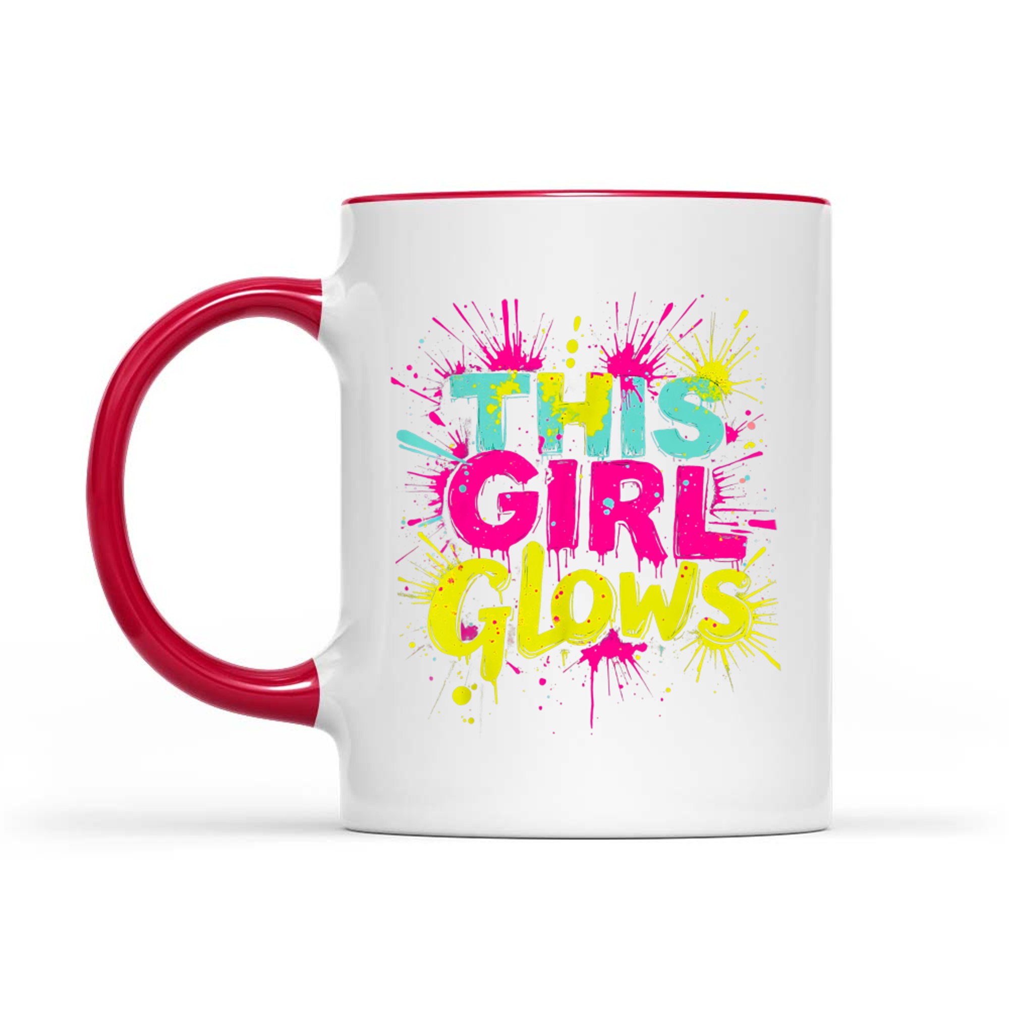 This Girl Glows Retro Tie Dye Neon Bright Colors 80s 90s Aesthetic Mug