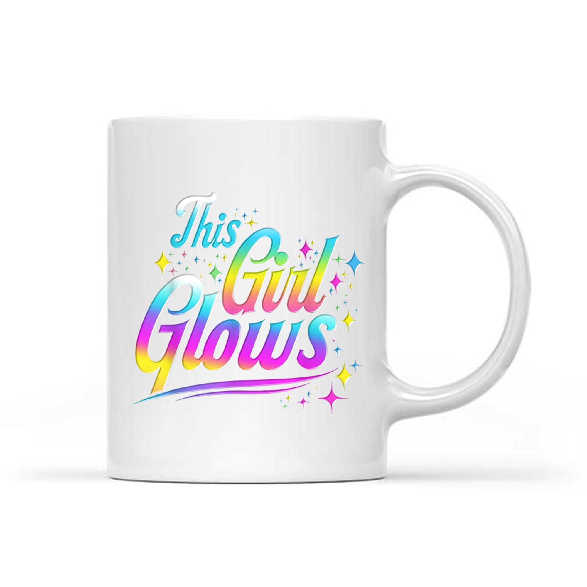 This Girl Glows Tie Dye Bright Colors 80s And 90s Mug