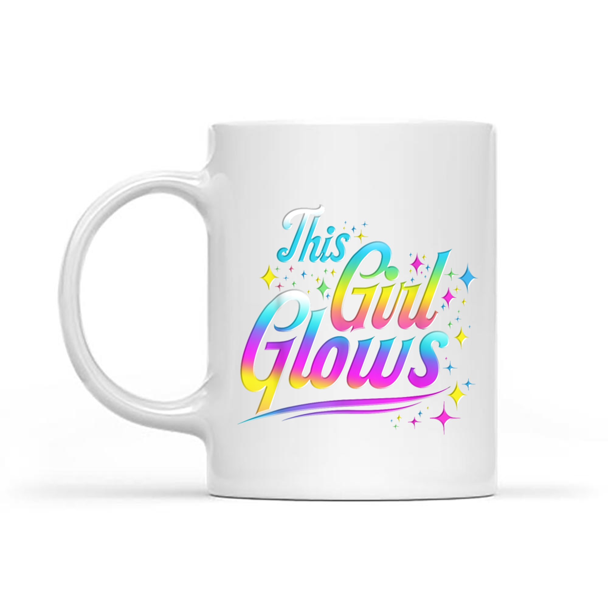 This Girl Glows Tie Dye Bright Colors 80s And 90s Mug