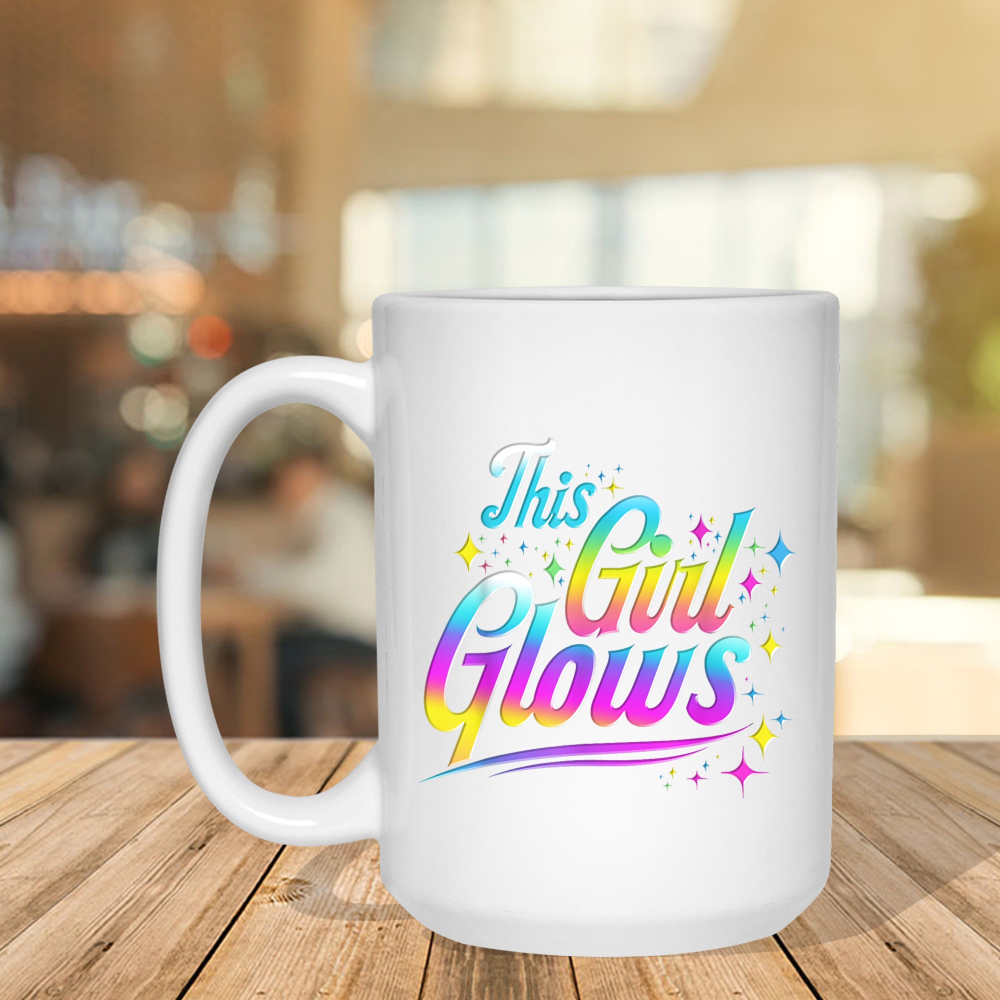 This Girl Glows Tie Dye Bright Colors 80s And 90s Mug
