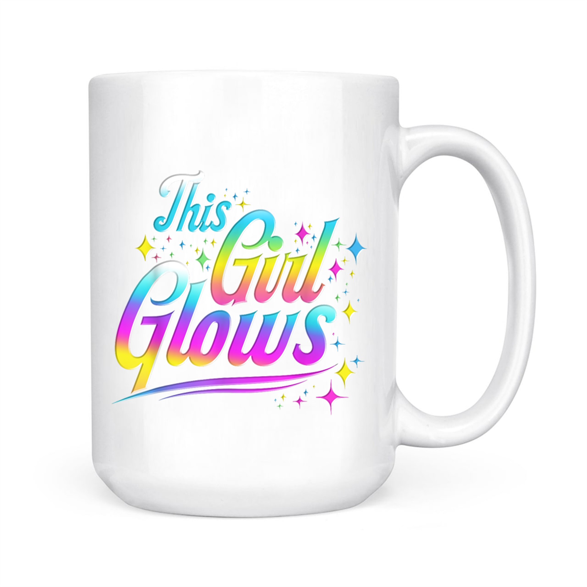This Girl Glows Tie Dye Bright Colors 80s And 90s Mug