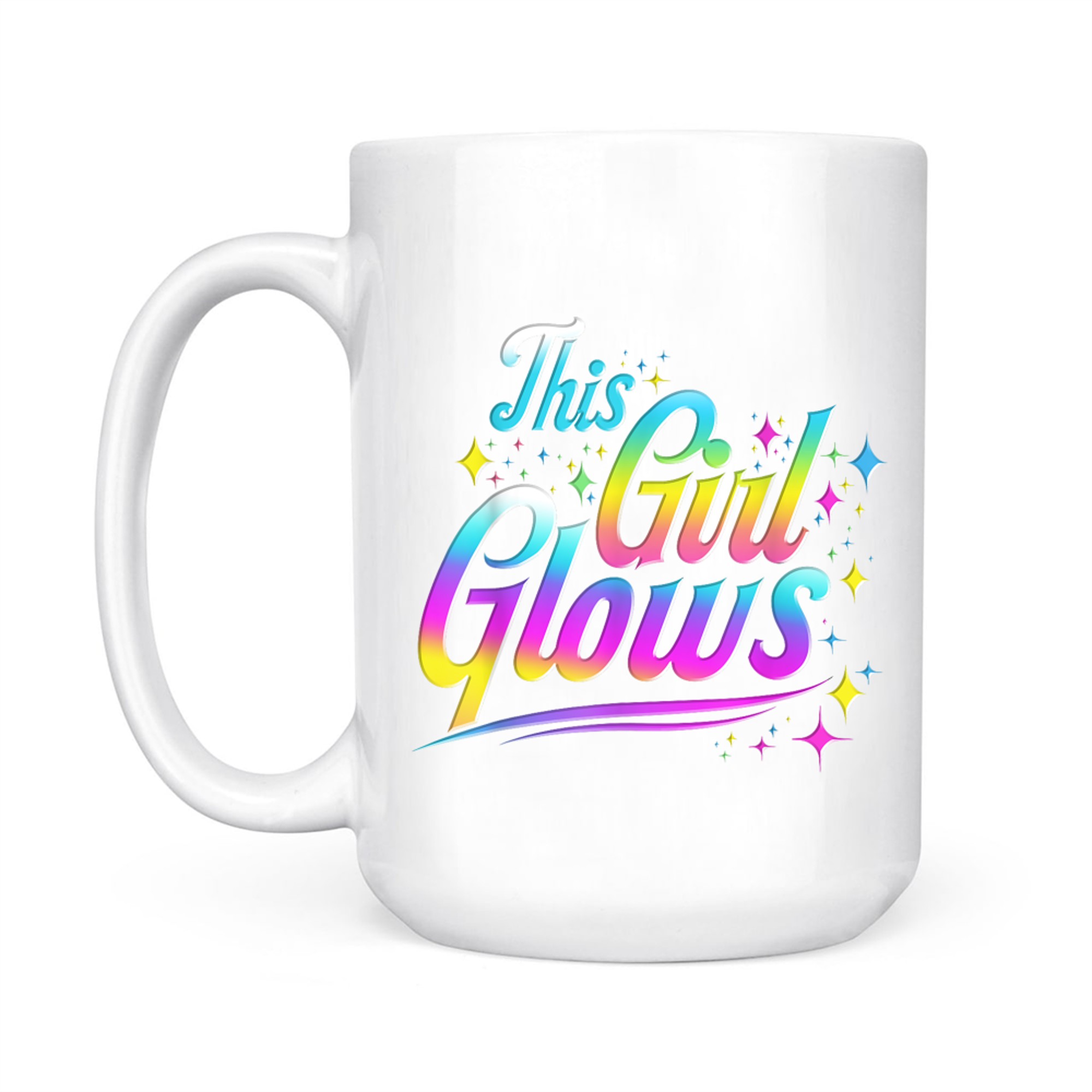 This Girl Glows Tie Dye Bright Colors 80s And 90s Mug