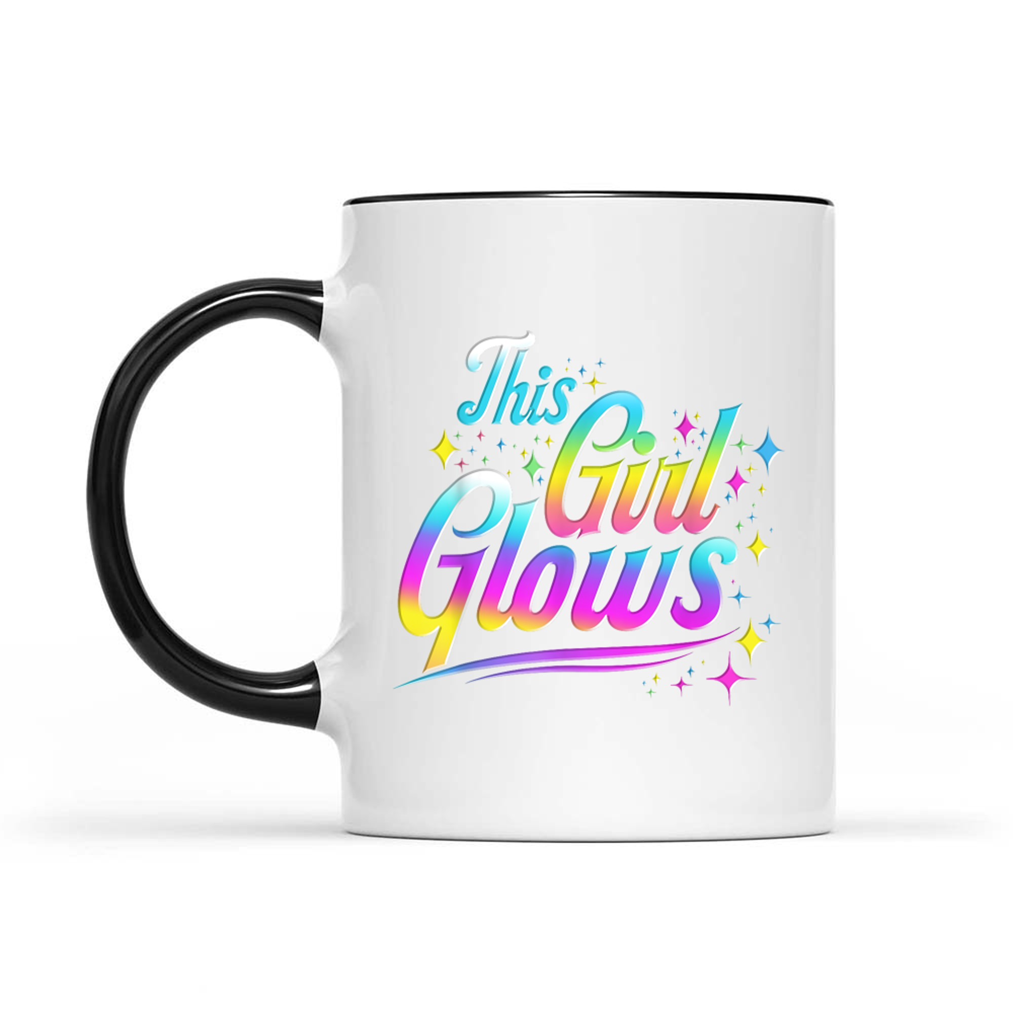 This Girl Glows Tie Dye Bright Colors 80s And 90s Mug