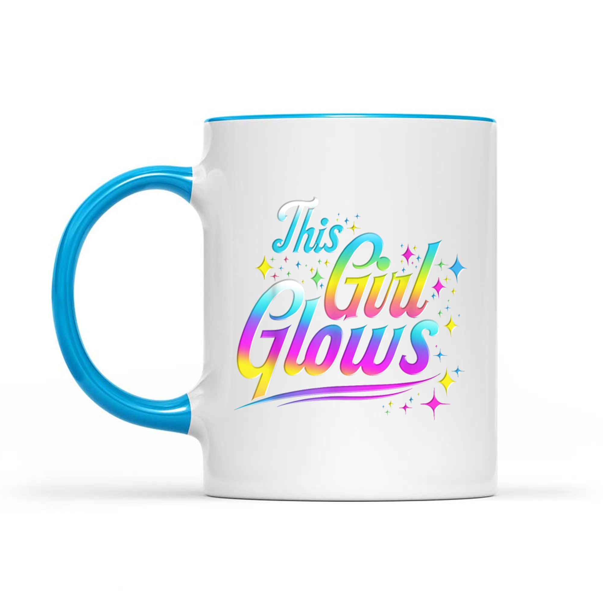 This Girl Glows Tie Dye Bright Colors 80s And 90s Mug