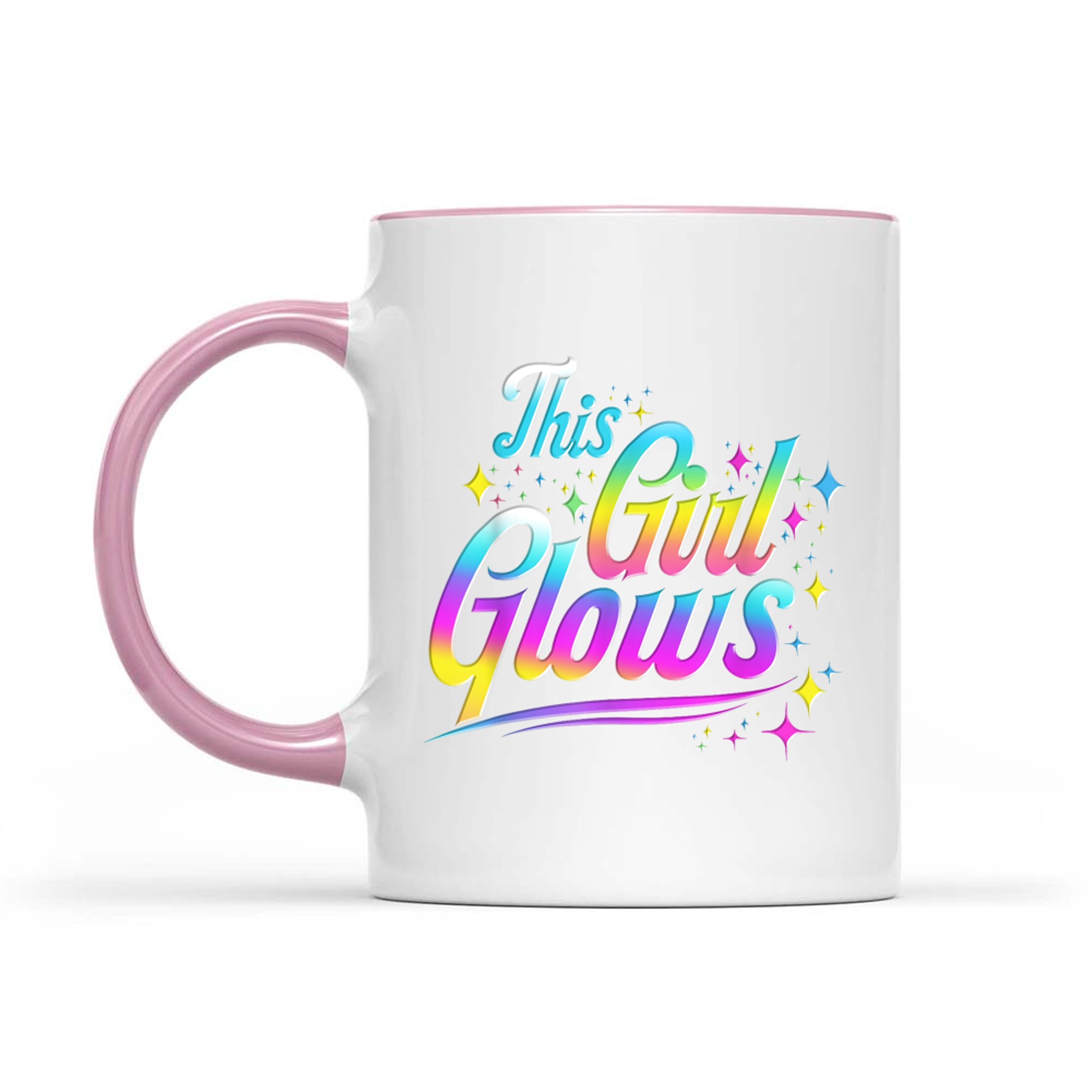 This Girl Glows Tie Dye Bright Colors 80s And 90s Mug