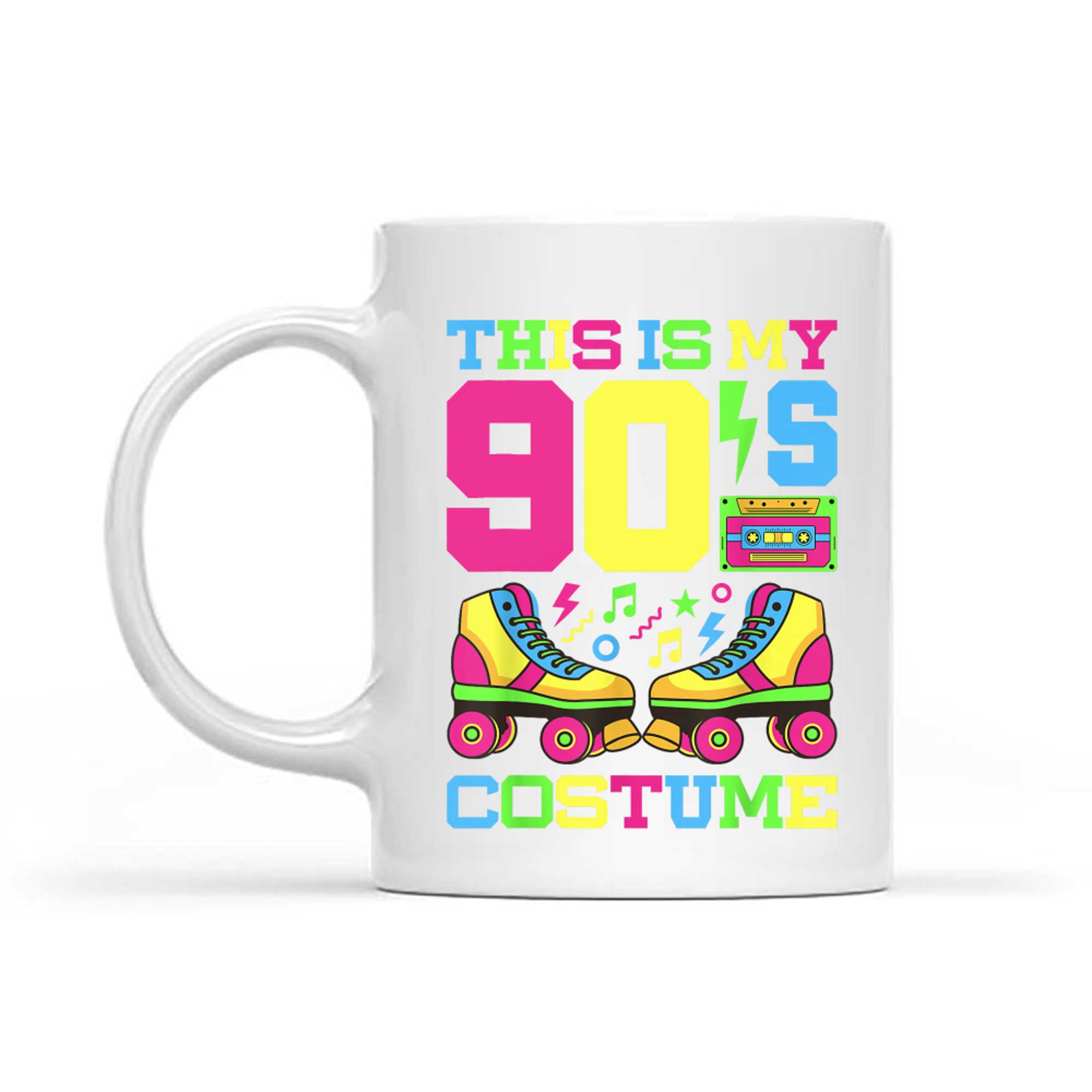 This Is My 90s Costume Funny Neon Retro Roller Skates 1990s Party Mug
