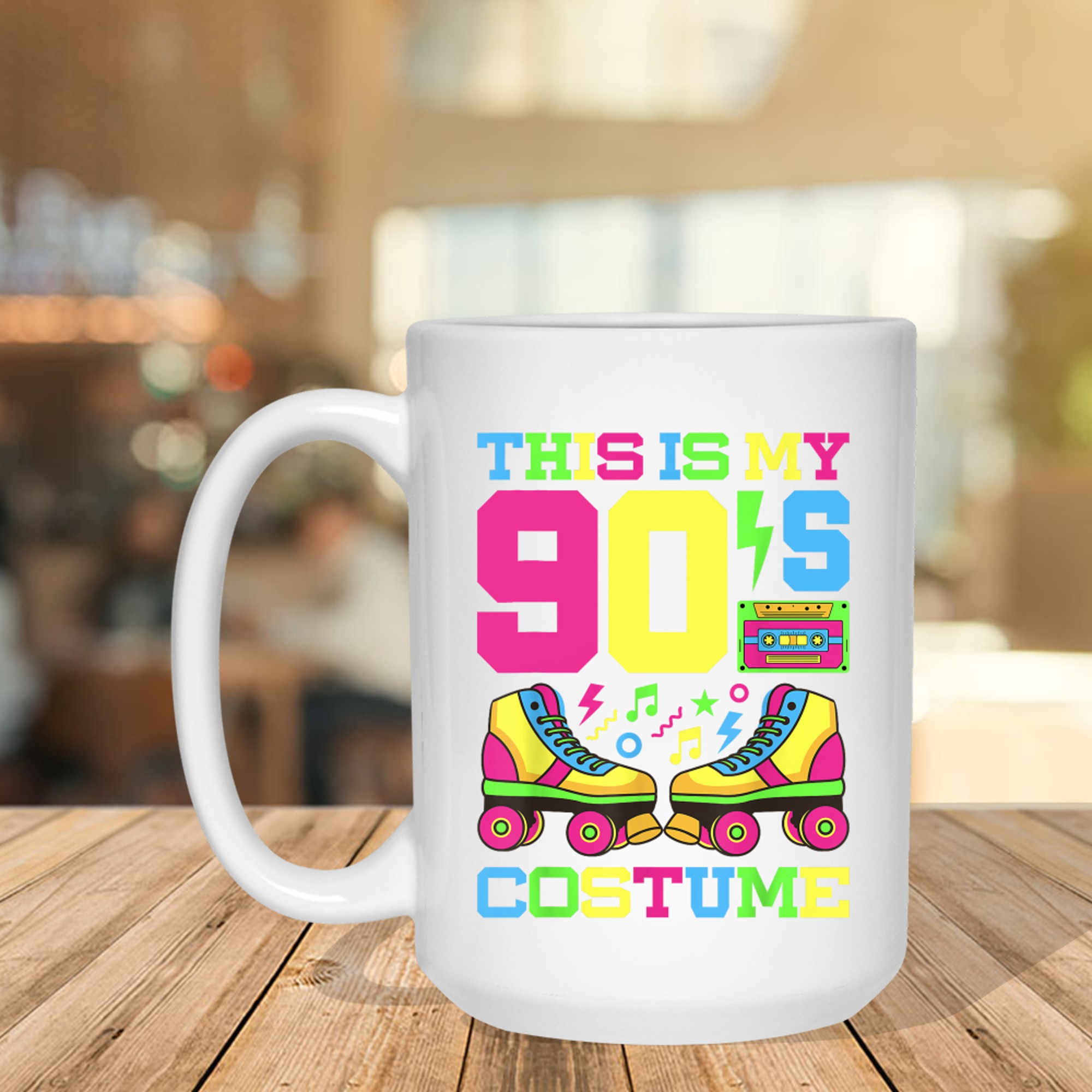 This Is My 90s Costume Funny Neon Retro Roller Skates 1990s Party Mug