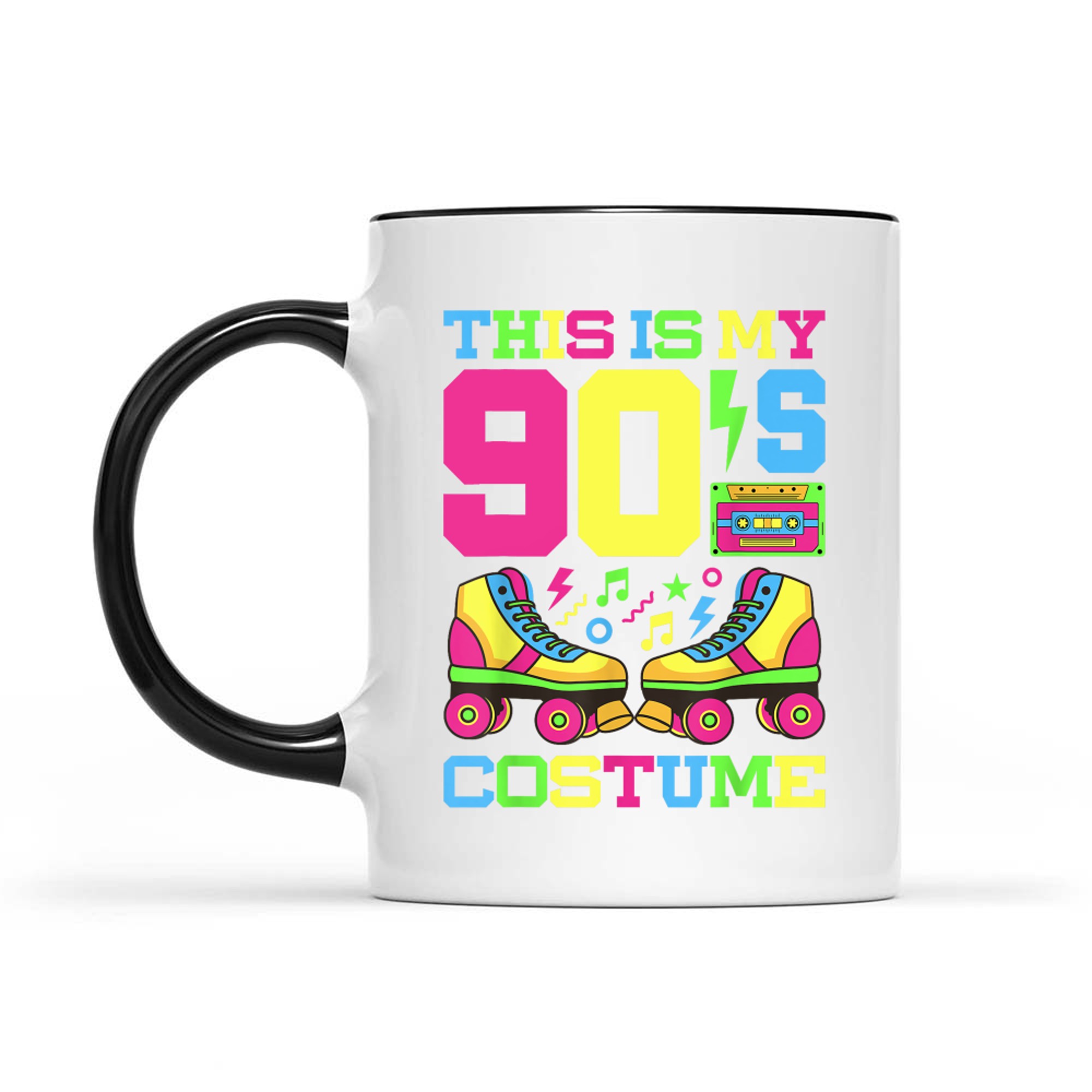 This Is My 90s Costume Funny Neon Retro Roller Skates 1990s Party Mug