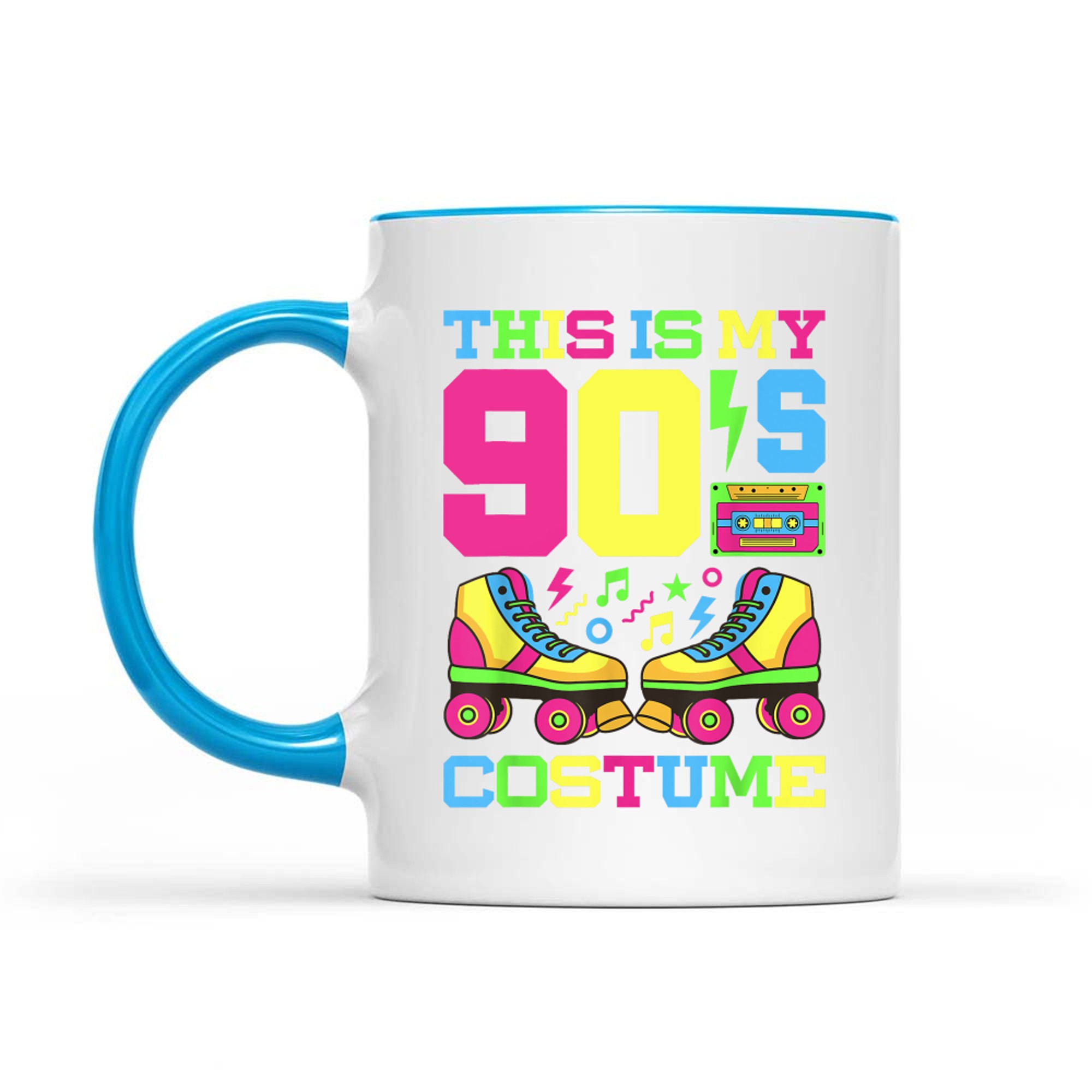 This Is My 90s Costume Funny Neon Retro Roller Skates 1990s Party Mug
