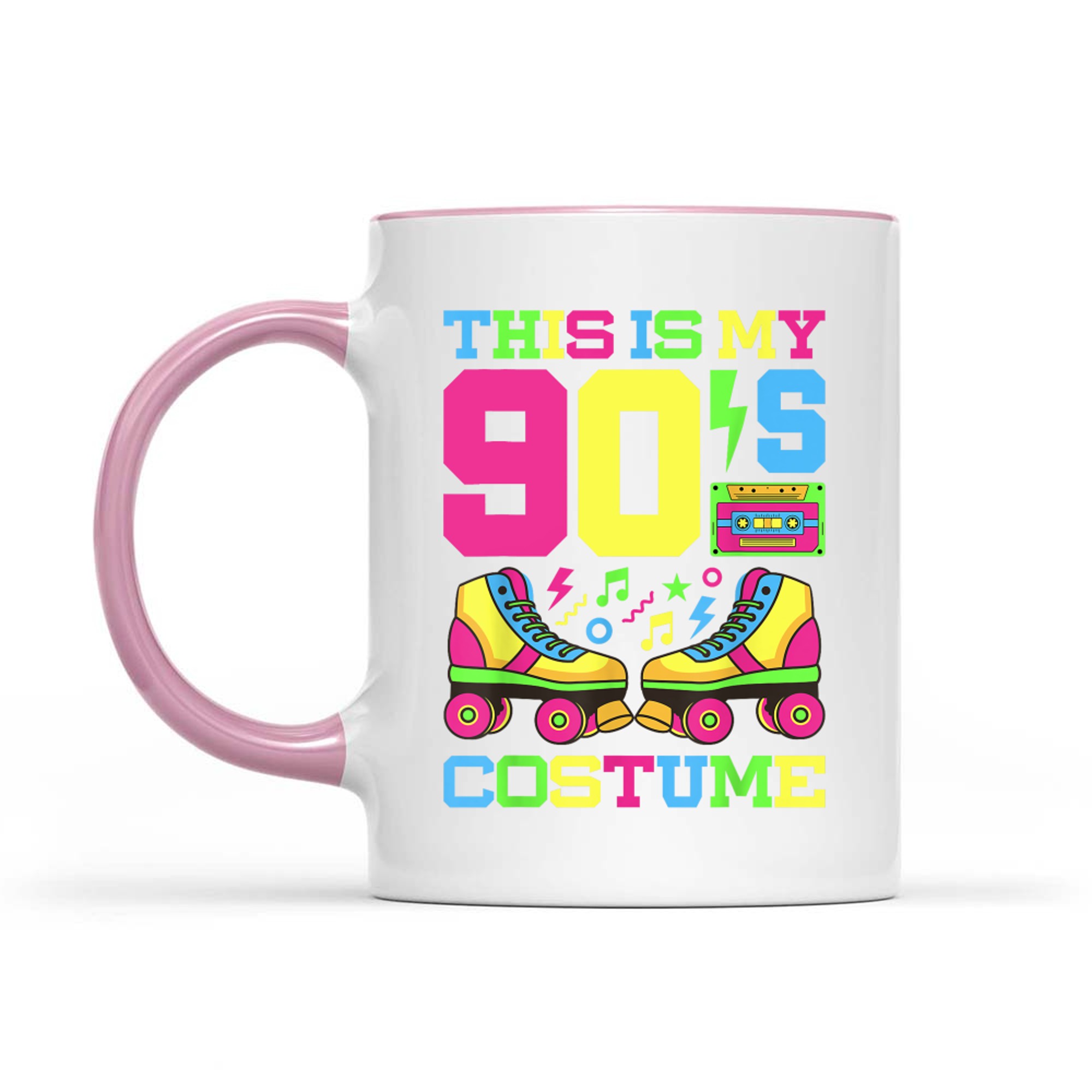 This Is My 90s Costume Funny Neon Retro Roller Skates 1990s Party Mug