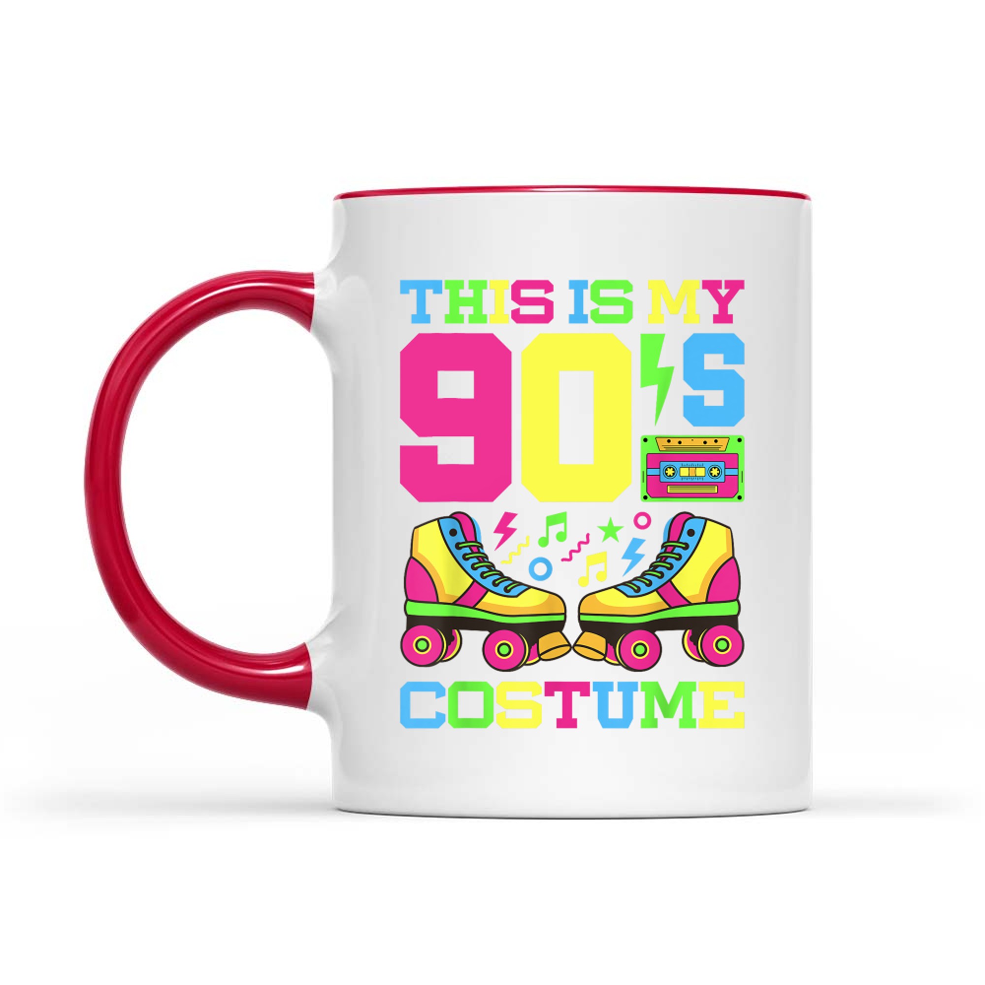 This Is My 90s Costume Funny Neon Retro Roller Skates 1990s Party Mug