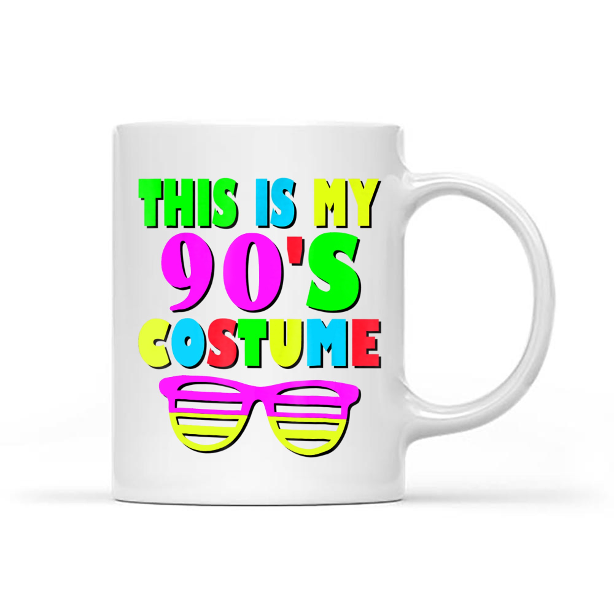 This Is My 90's Costume Funny Retro 80s 90s Party Neon Mug