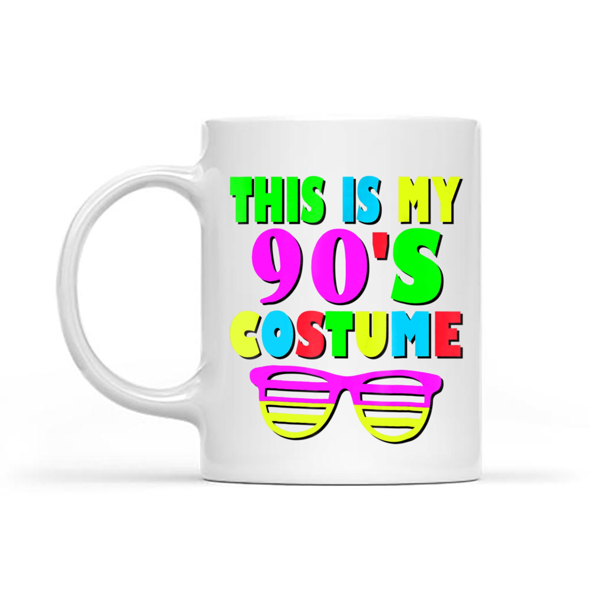 This Is My 90's Costume Funny Retro 80s 90s Party Neon Mug