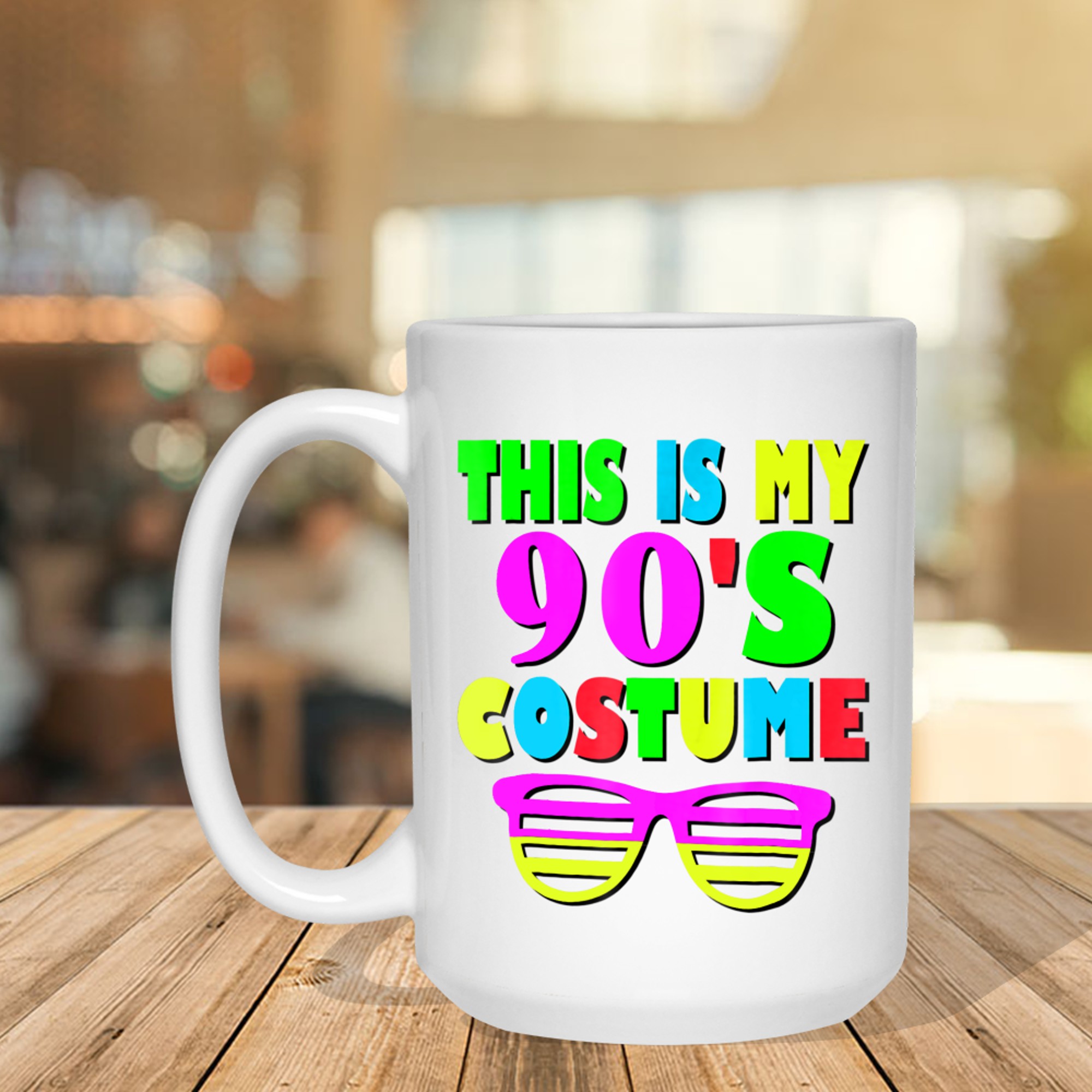 This Is My 90's Costume Funny Retro 80s 90s Party Neon Mug