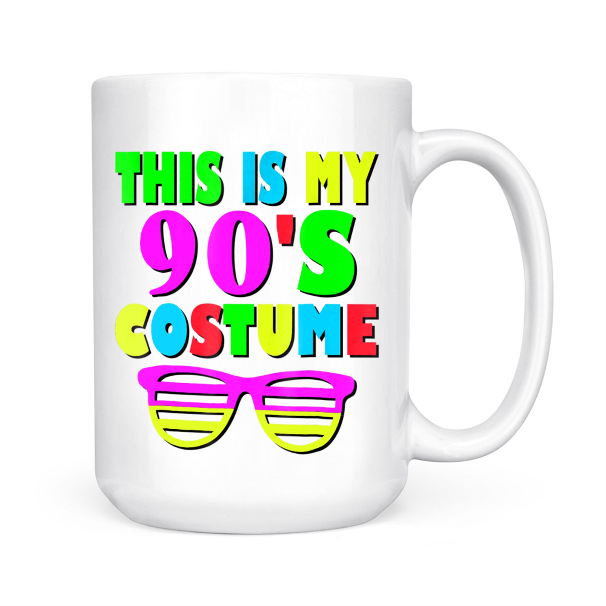 This Is My 90's Costume Funny Retro 80s 90s Party Neon Mug