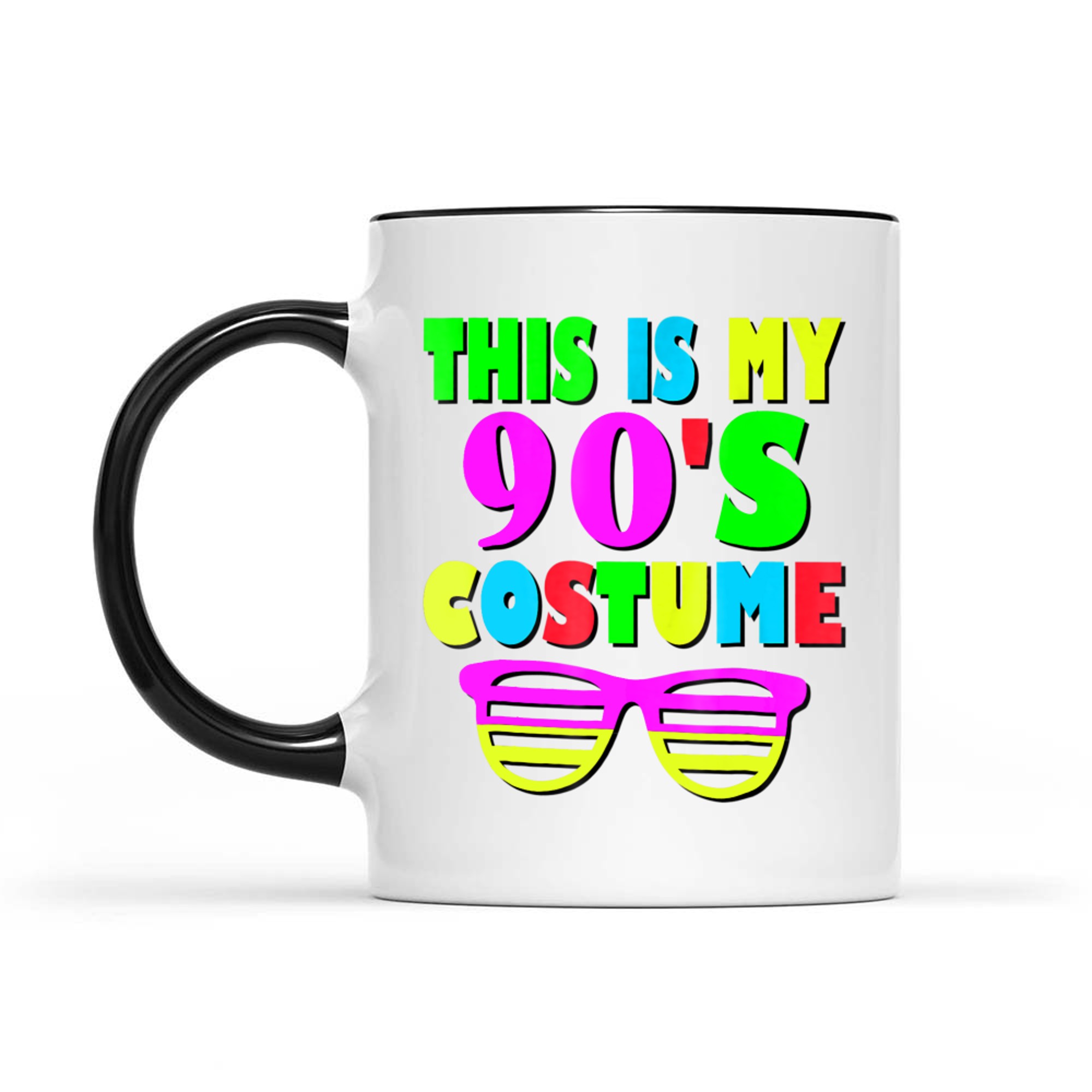 This Is My 90's Costume Funny Retro 80s 90s Party Neon Mug