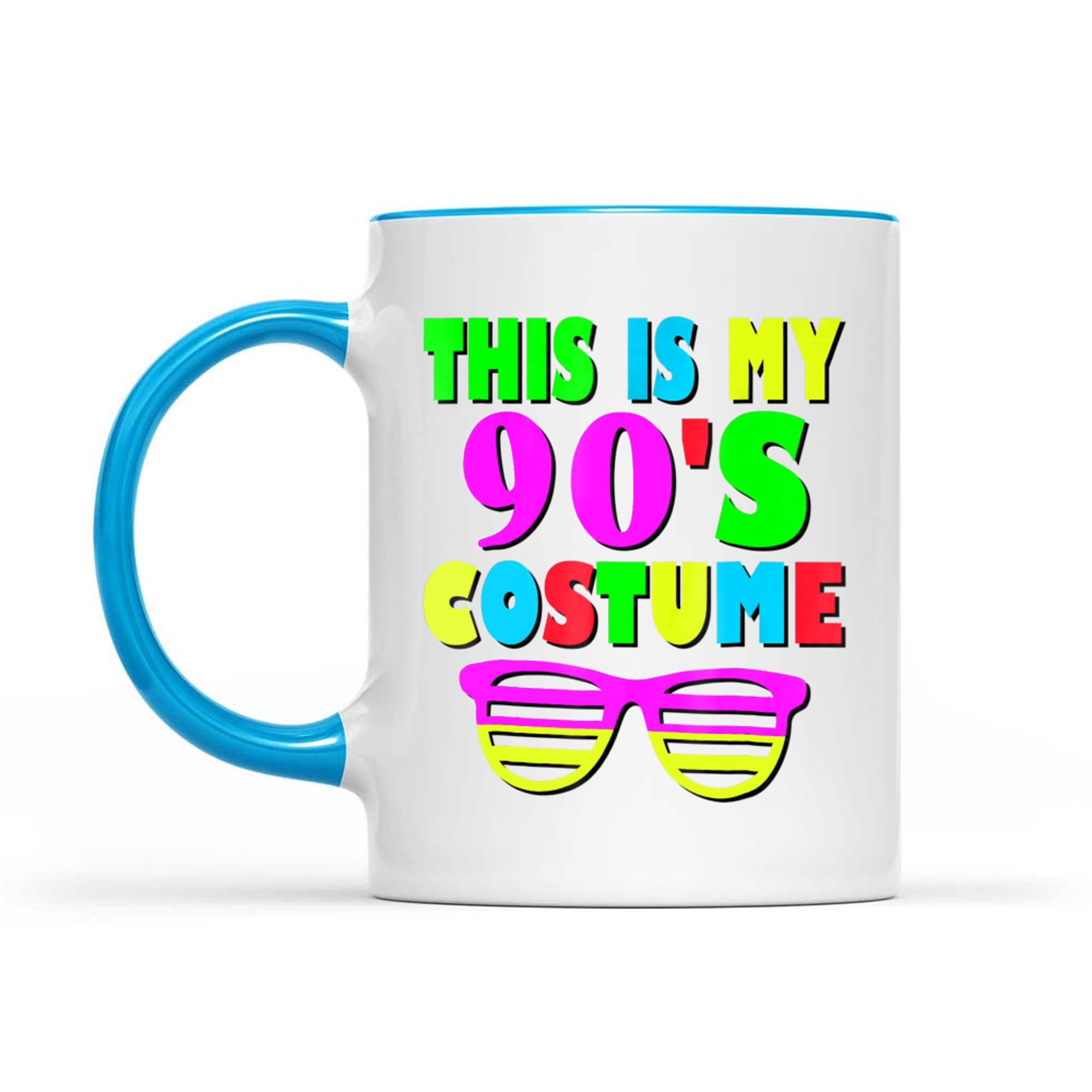 This Is My 90's Costume Funny Retro 80s 90s Party Neon Mug