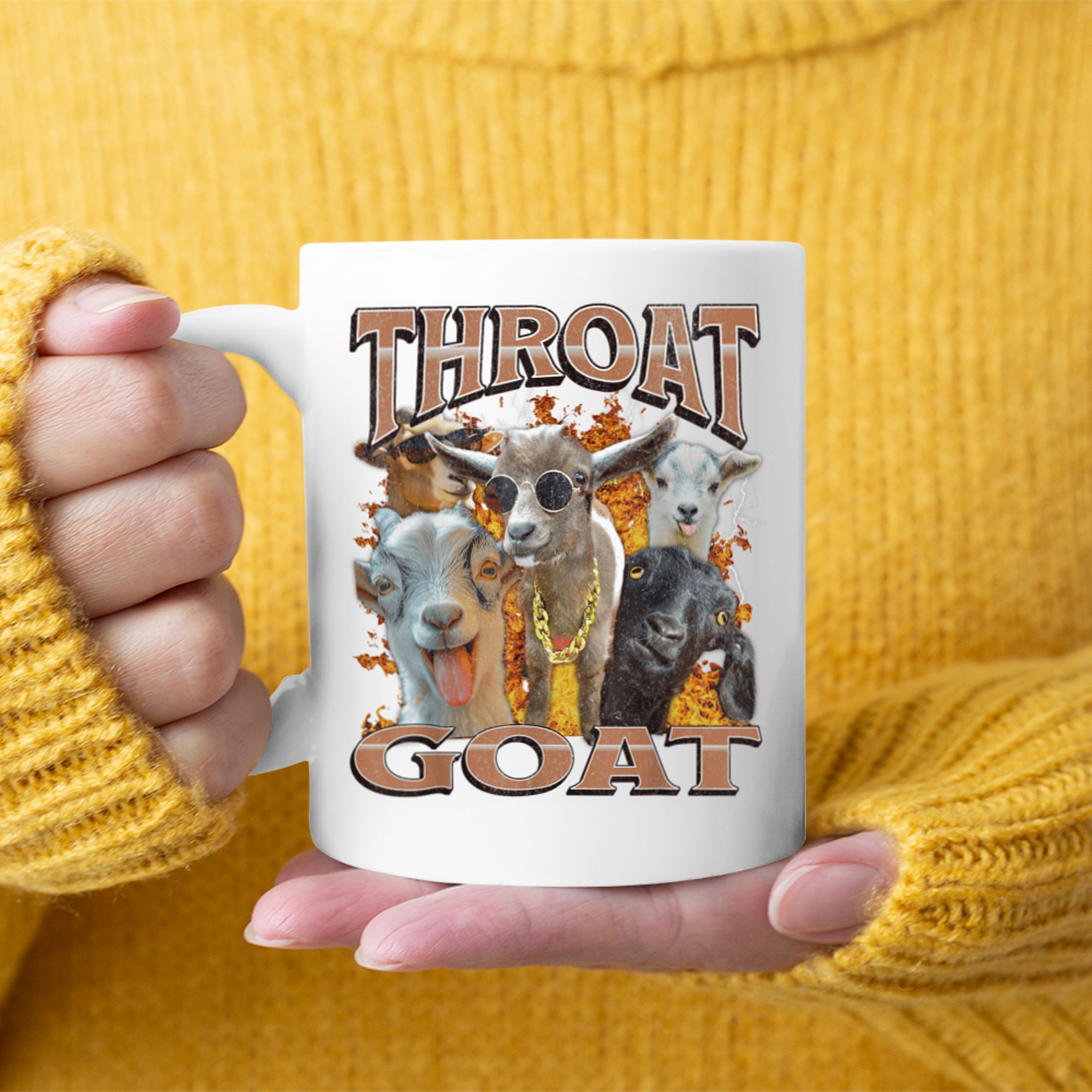 Throat Goat Funny Offensive Adult Humor Y2K Graphic Mug