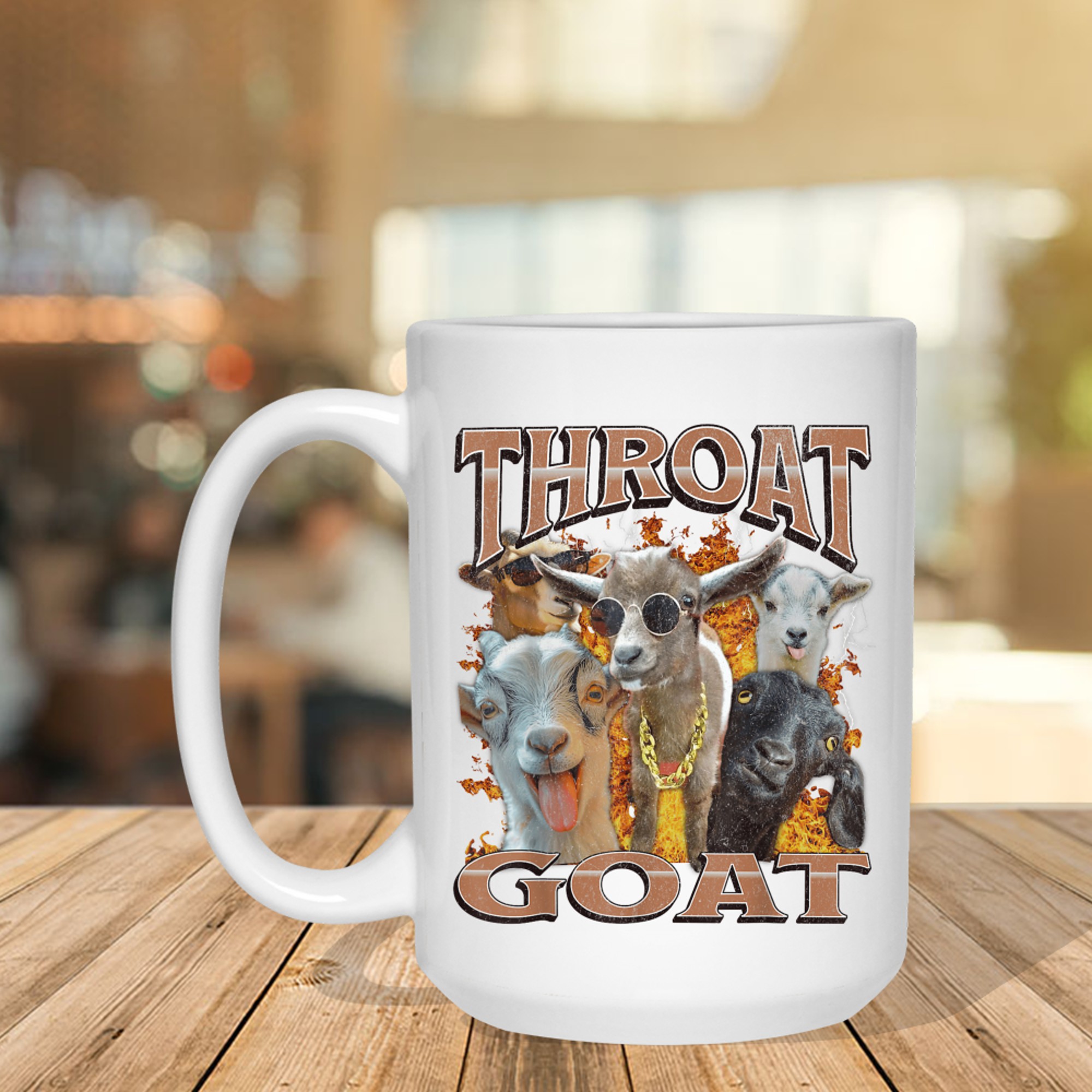 Throat Goat Funny Offensive Adult Humor Y2K Graphic Mug