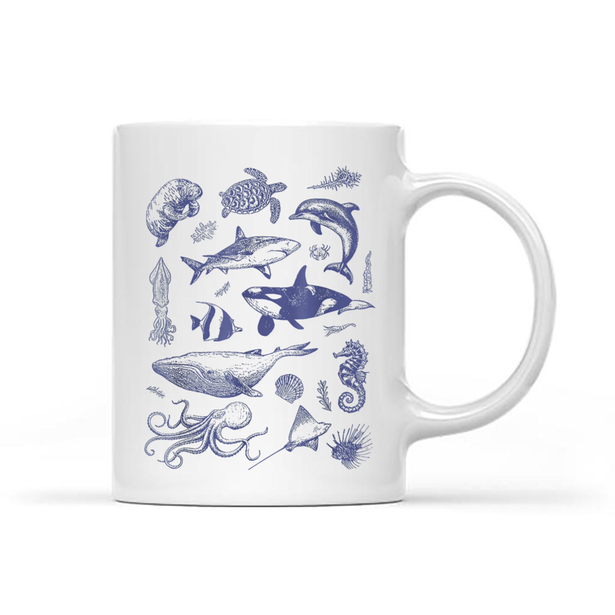 Vintage 90s Tattoo Sea Animal Ocean Mug
