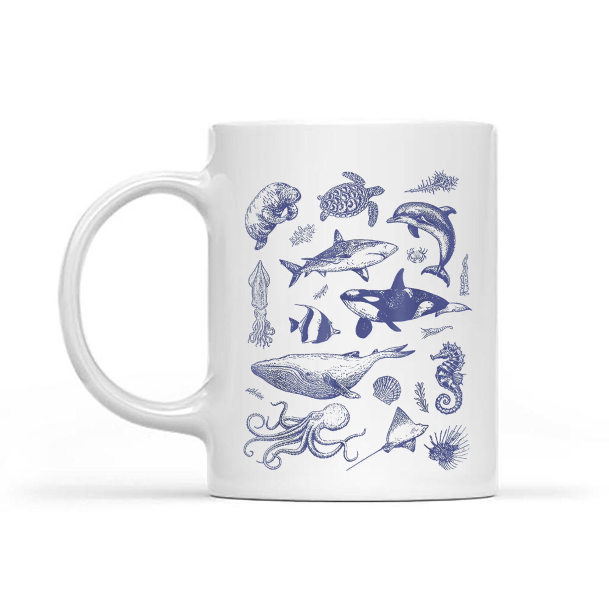 Vintage 90s Tattoo Sea Animal Ocean Mug