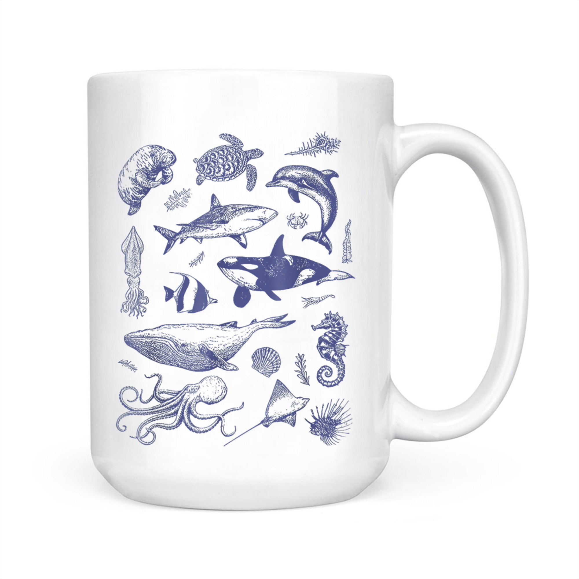Vintage 90s Tattoo Sea Animal Ocean Mug