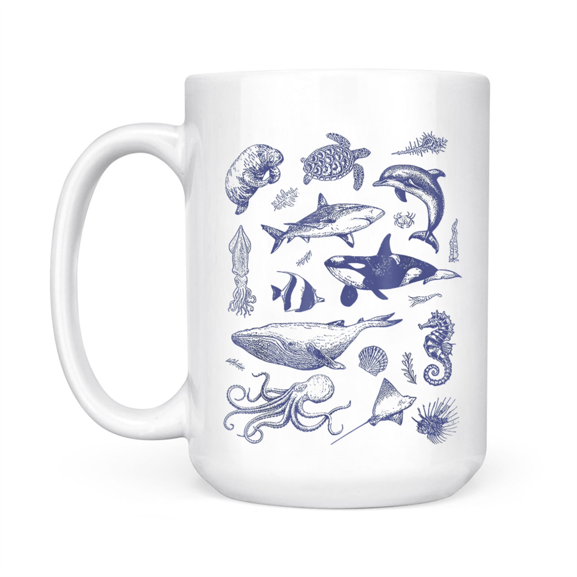 Vintage 90s Tattoo Sea Animal Ocean Mug