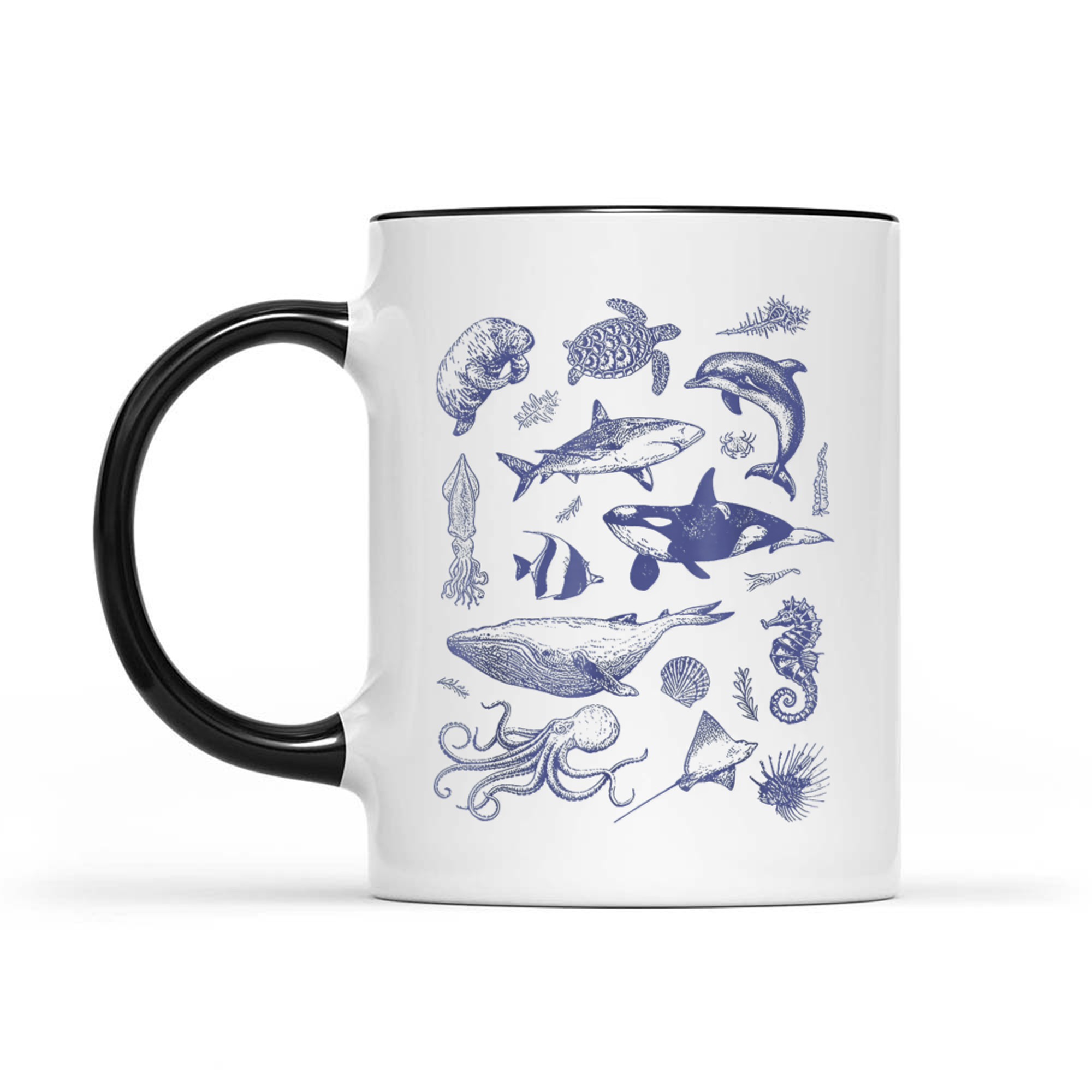 Vintage 90s Tattoo Sea Animal Ocean Mug