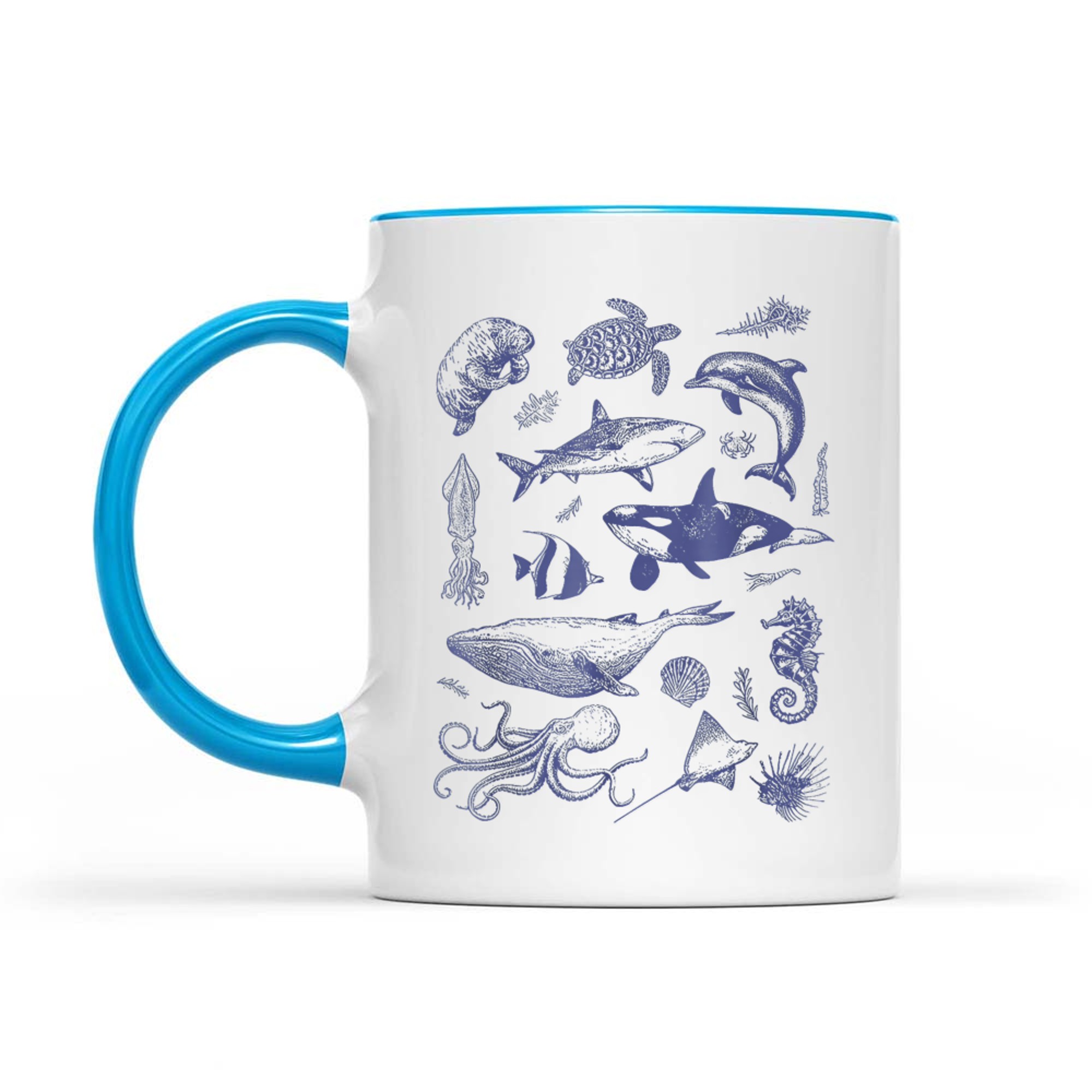 Vintage 90s Tattoo Sea Animal Ocean Mug
