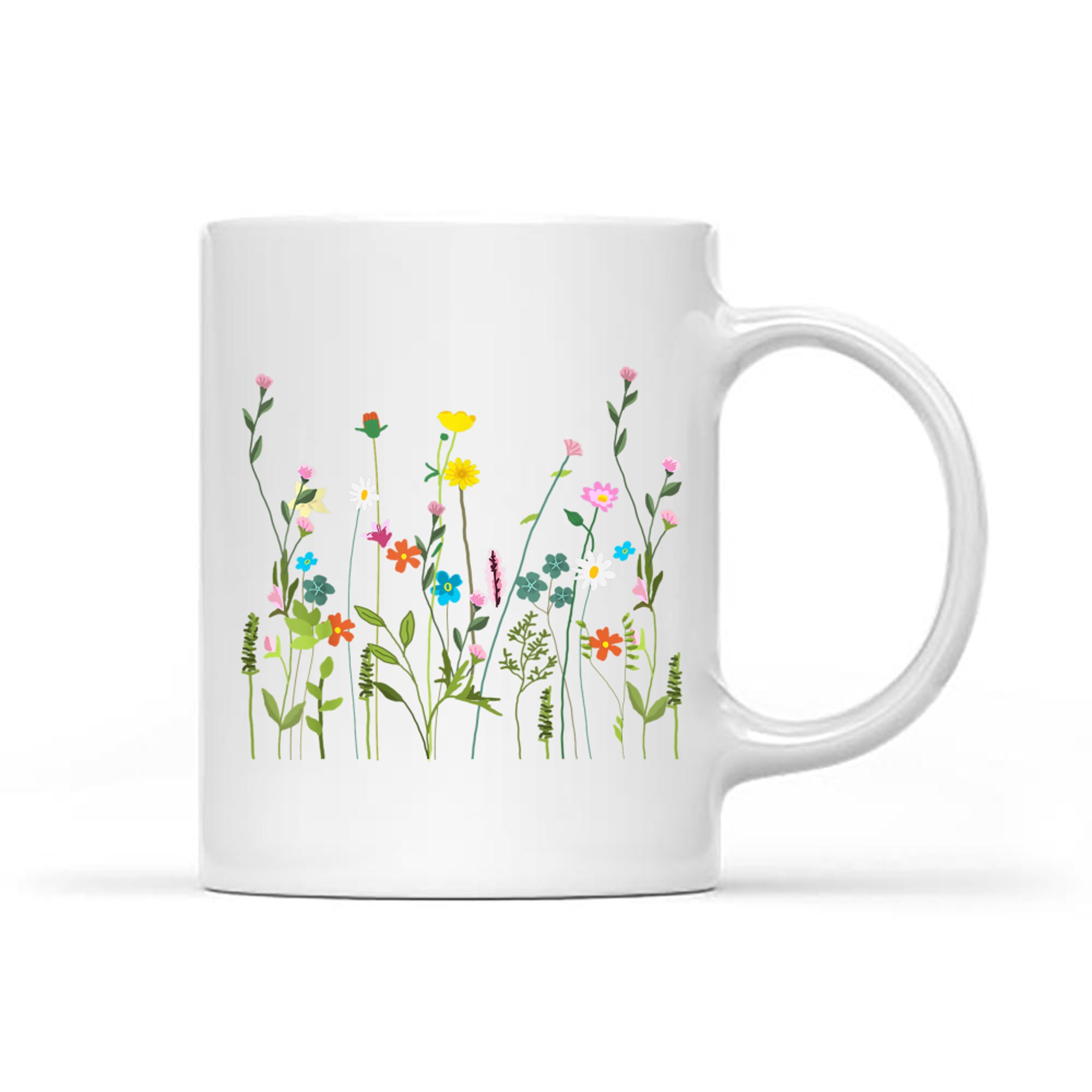 Vintage Floral Art Wildflower Bouquet Mug