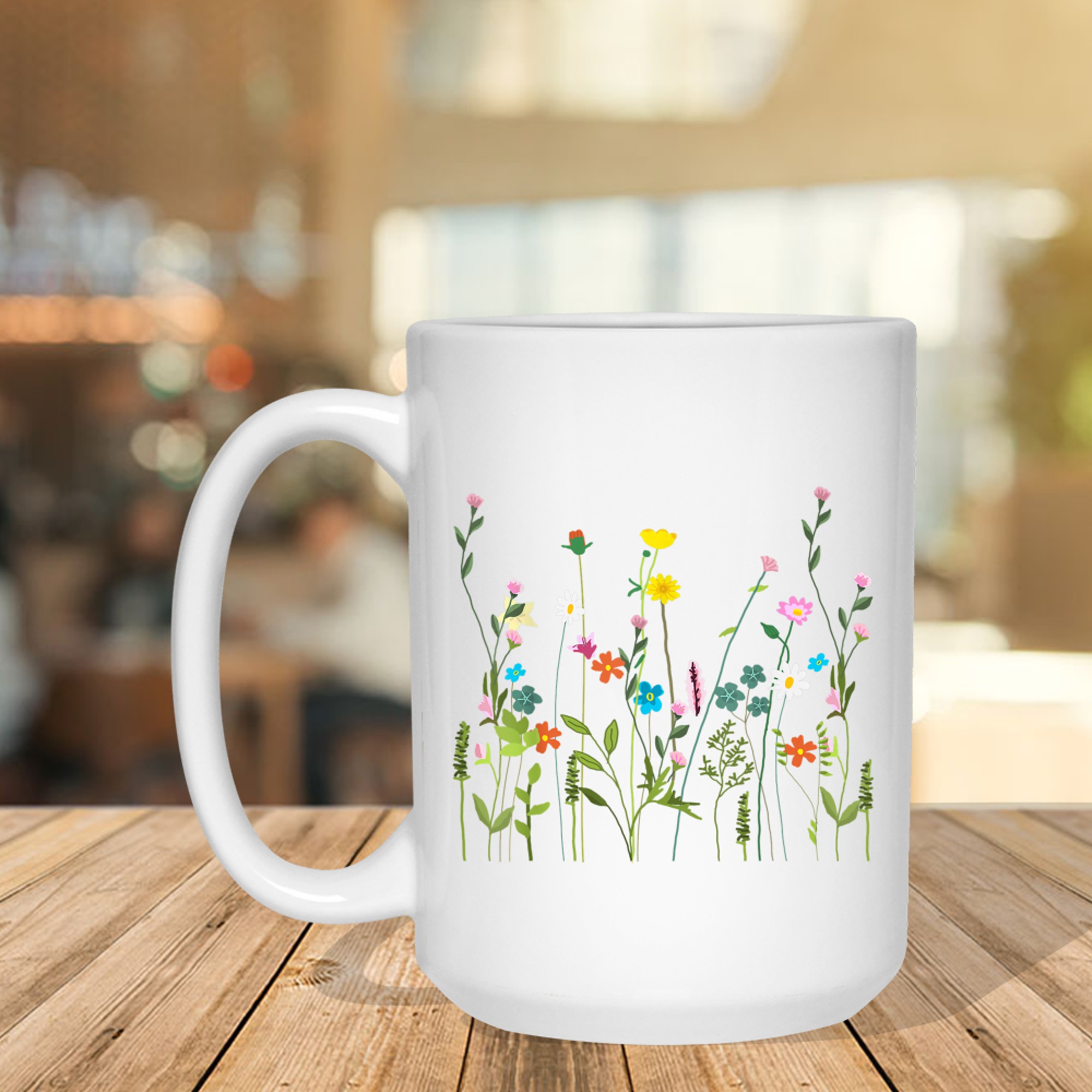 Vintage Floral Art Wildflower Bouquet Mug