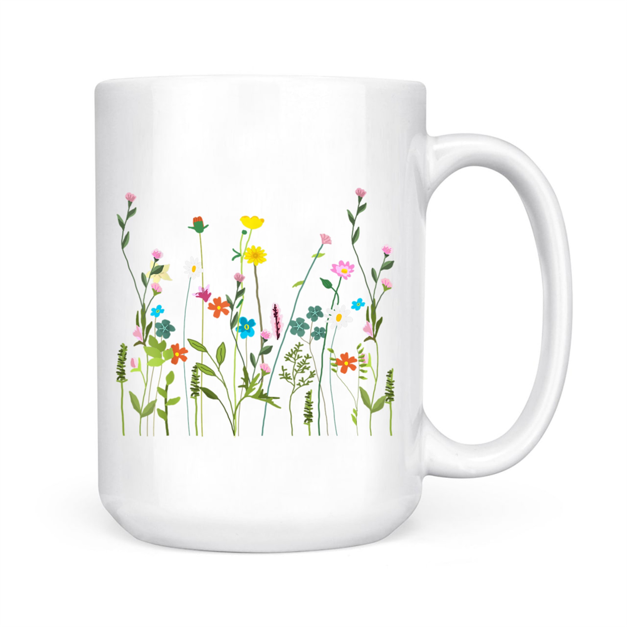 Vintage Floral Art Wildflower Bouquet Mug