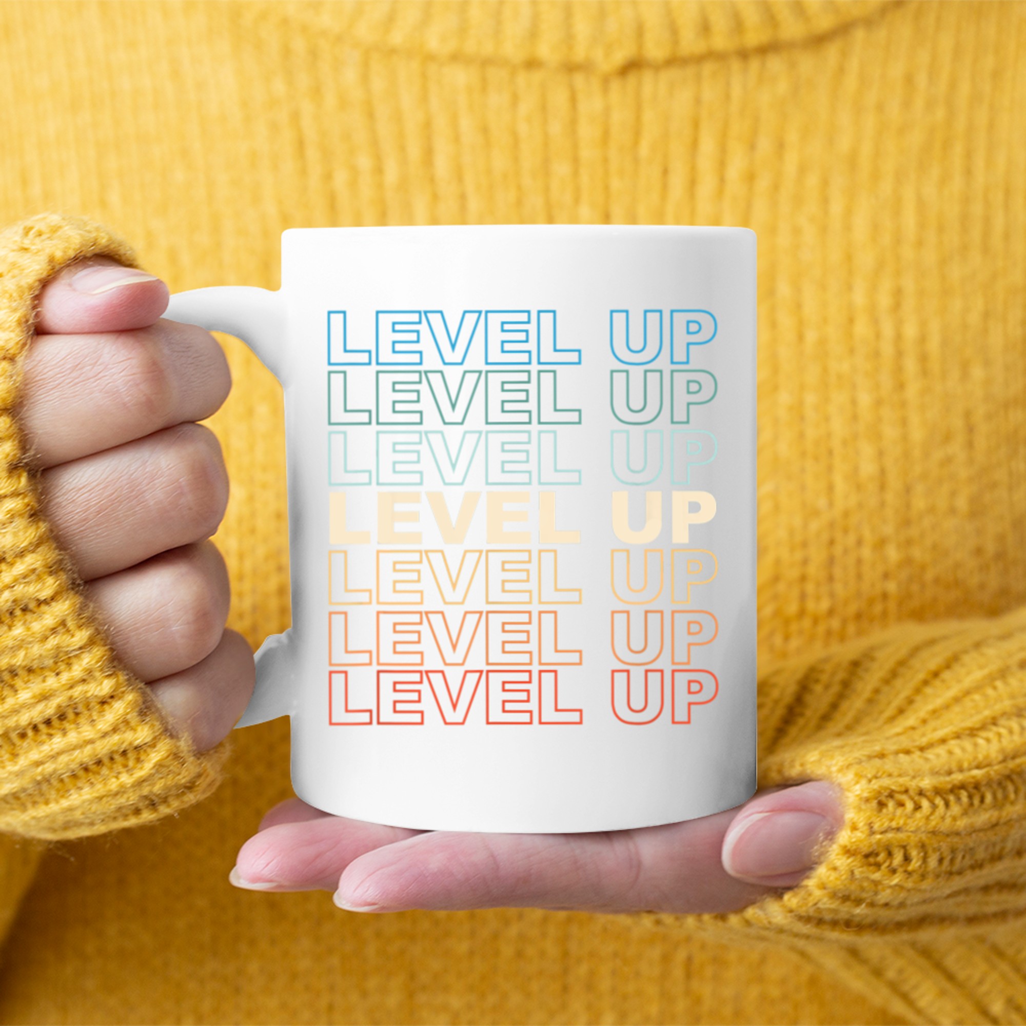 Vintage Gamer LEVEL UP Video Game Lover Retro Gaming Mug
