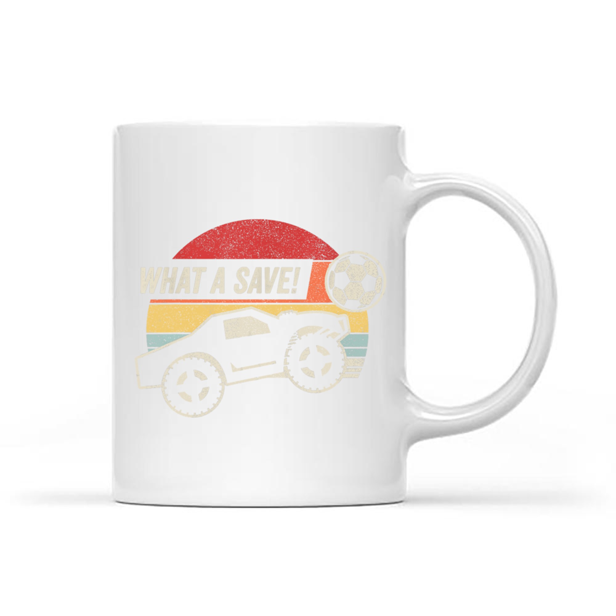 Vintage Retro What A Save! Rocket RC Soccer Car Gamer Mug