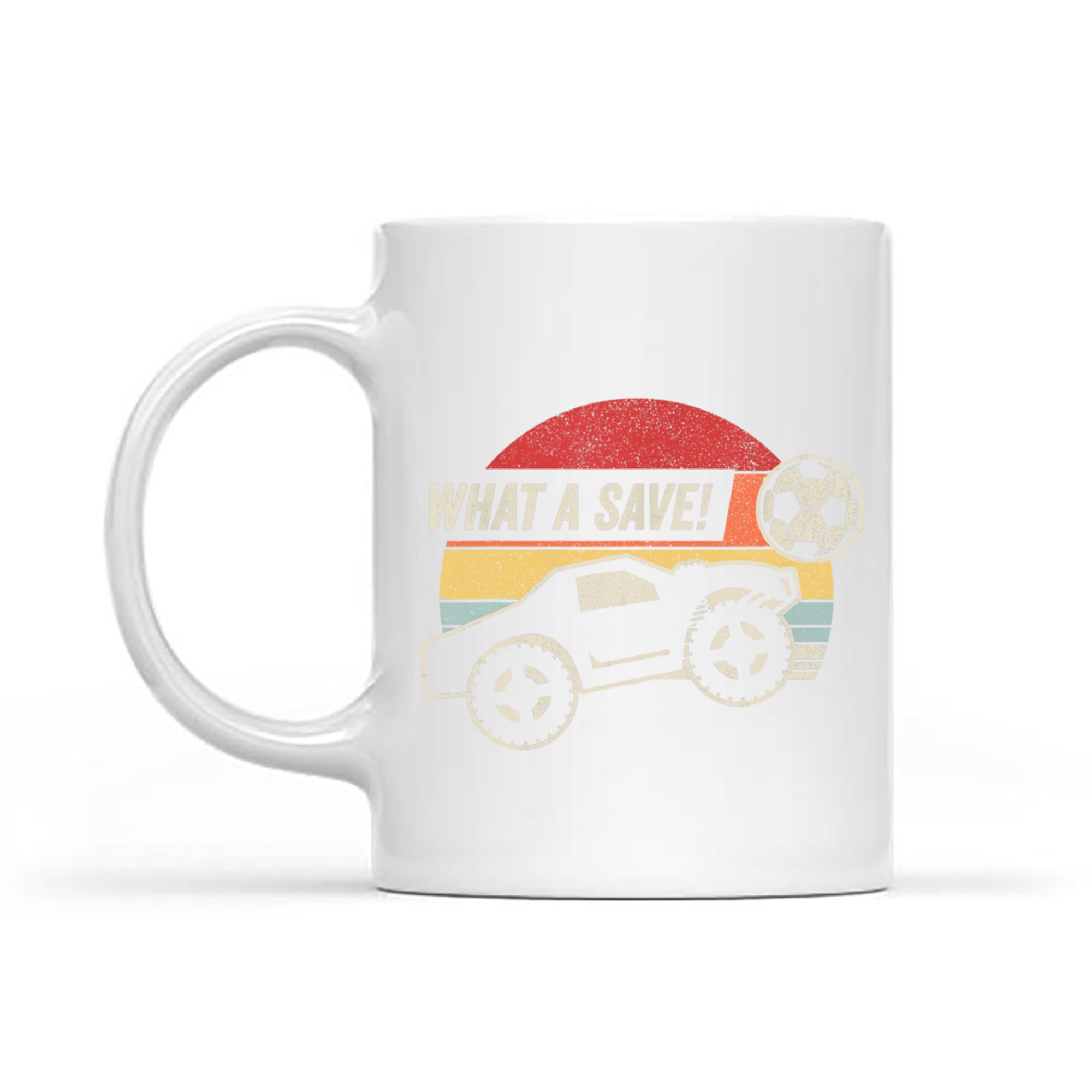 Vintage Retro What A Save! Rocket RC Soccer Car Gamer Mug