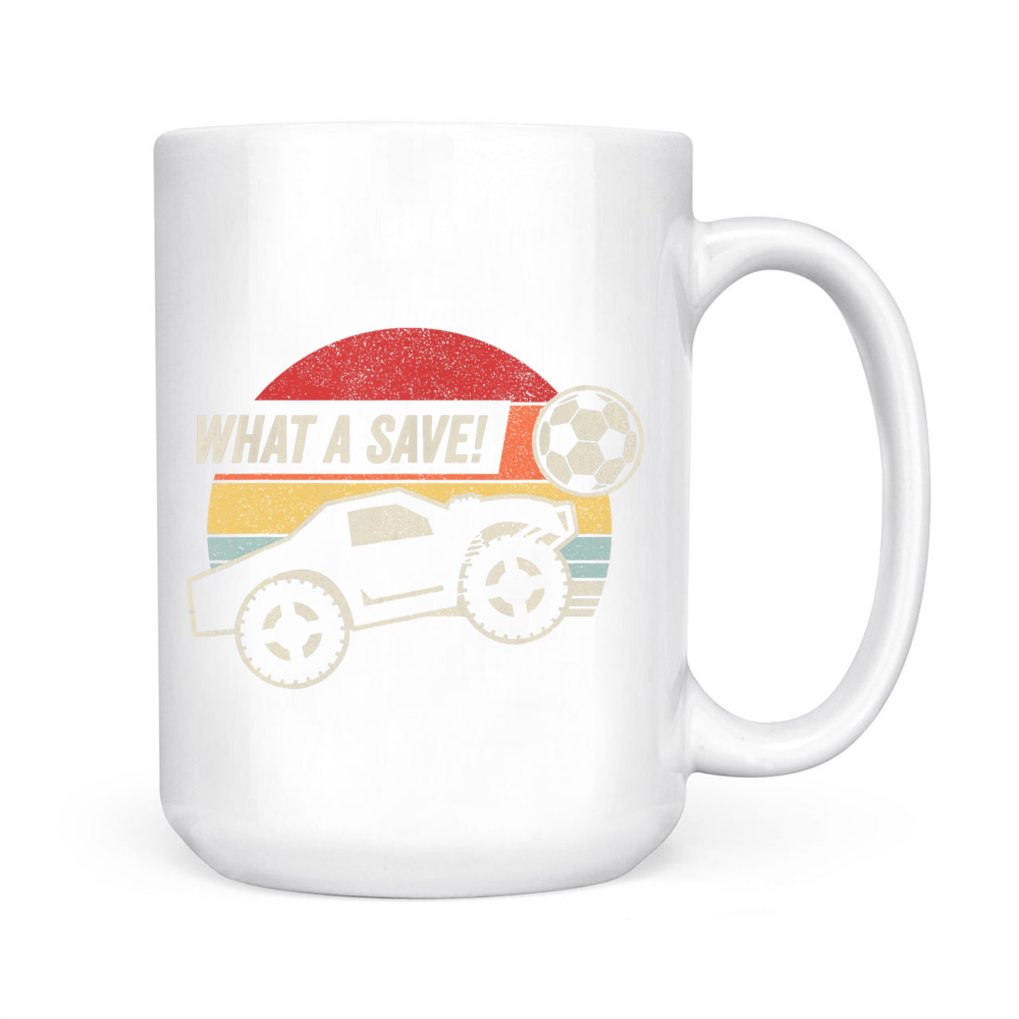 Vintage Retro What A Save! Rocket RC Soccer Car Gamer Mug