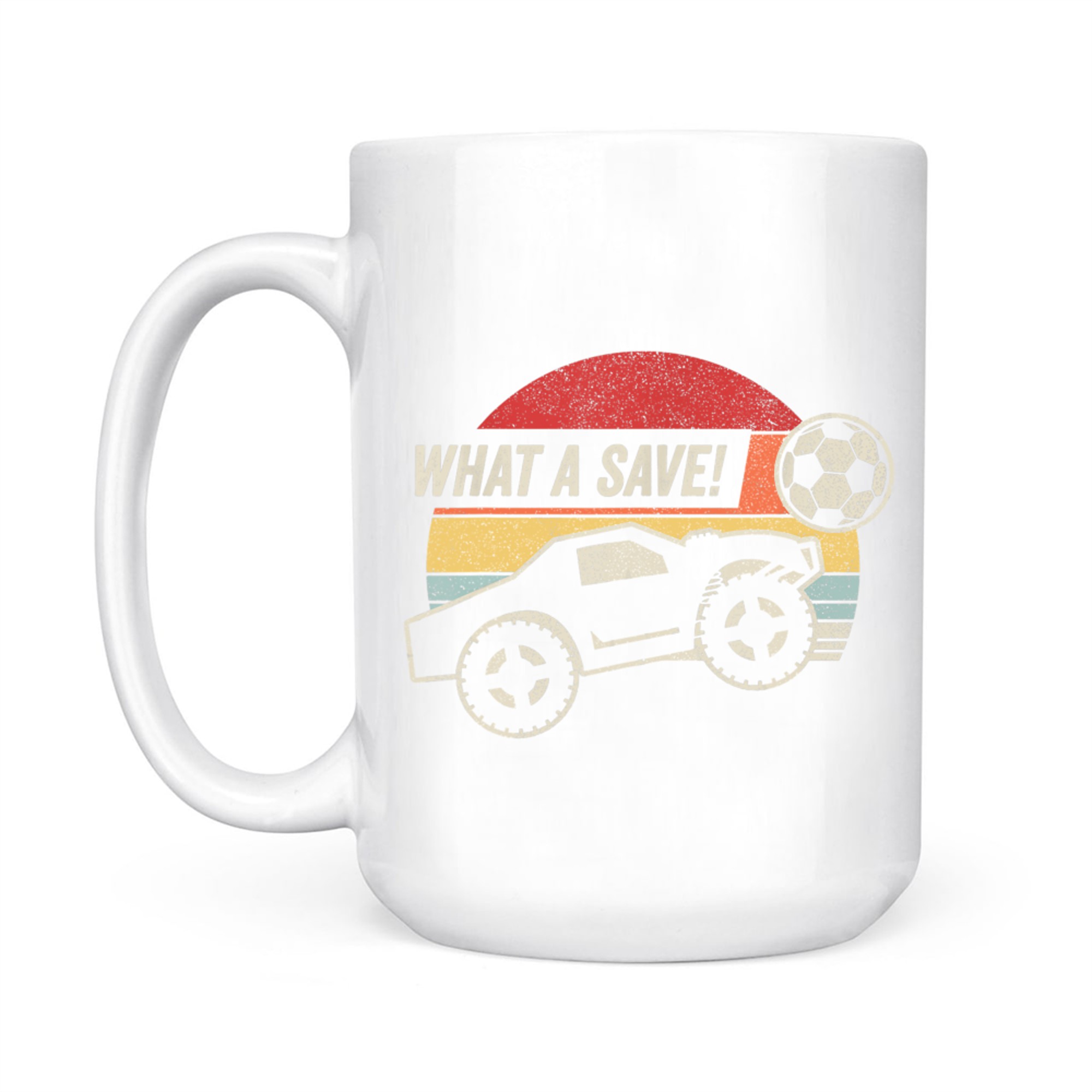 Vintage Retro What A Save! Rocket RC Soccer Car Gamer Mug