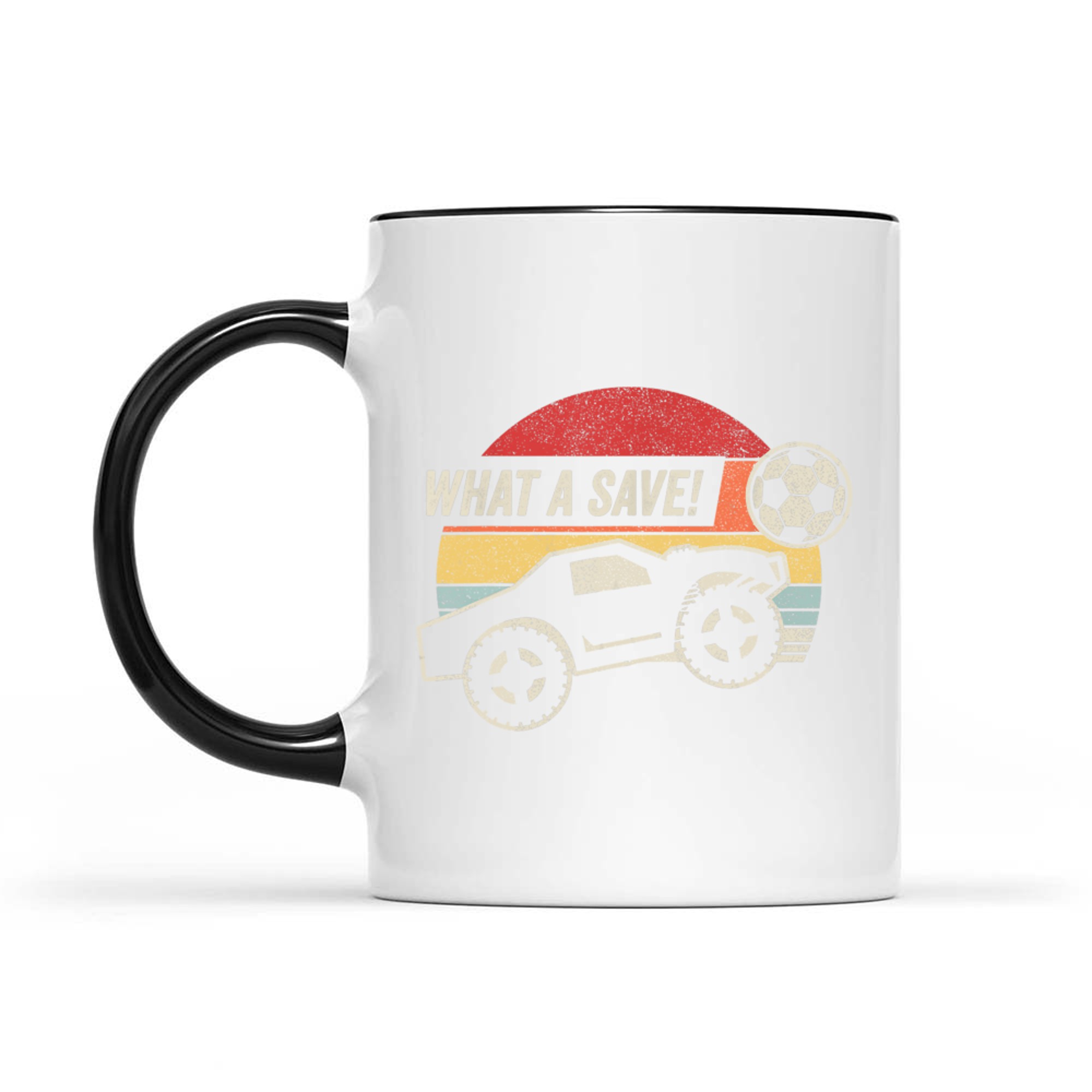 Vintage Retro What A Save! Rocket RC Soccer Car Gamer Mug