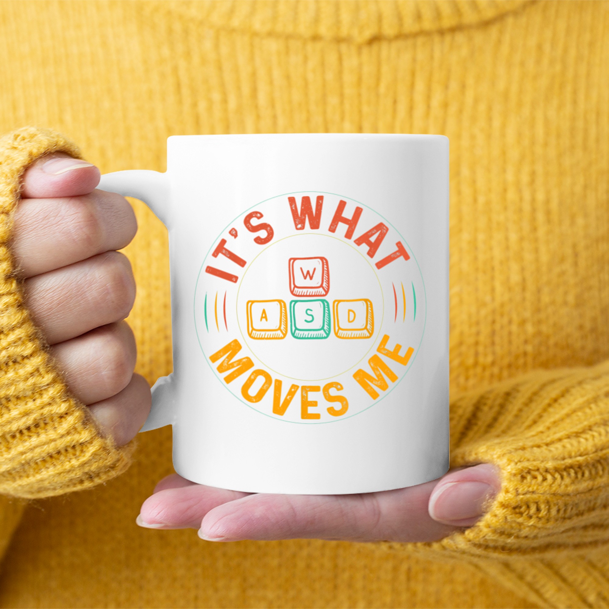 WASD PC Gamer Gifts Video Gaming Vintage Mug