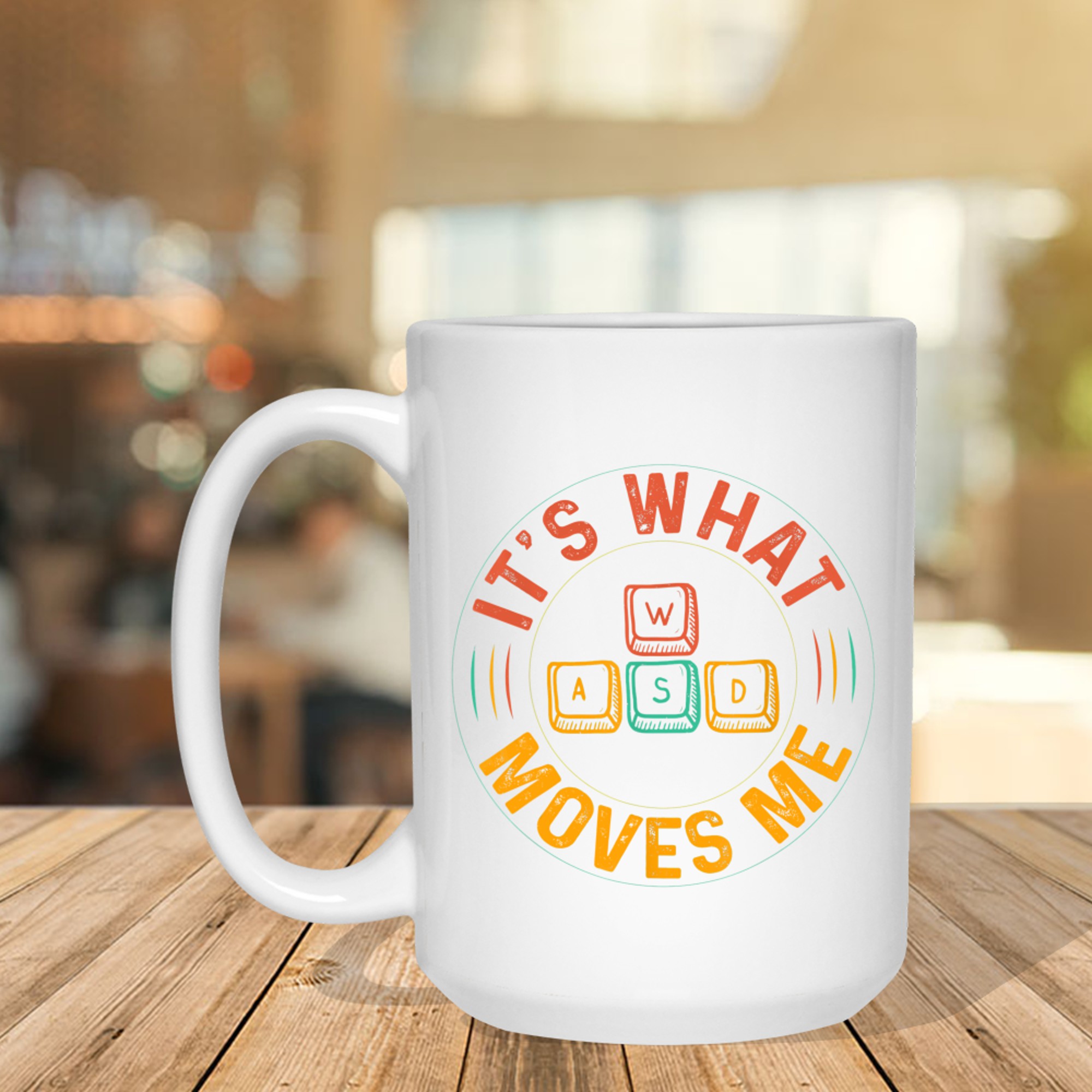 WASD PC Gamer Gifts Video Gaming Vintage Mug
