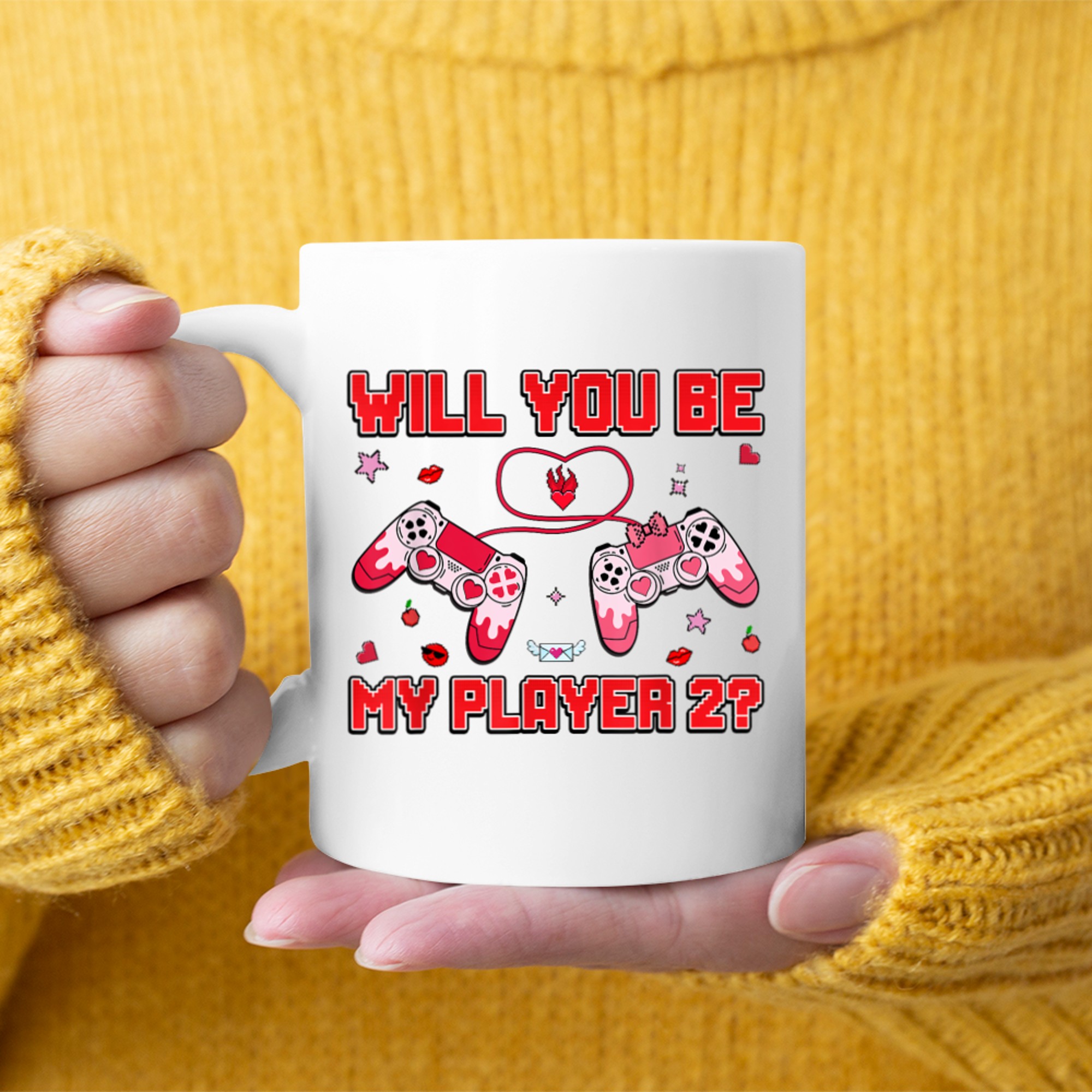 Will You Be My Player Valentines Day Retro Gamer Mug