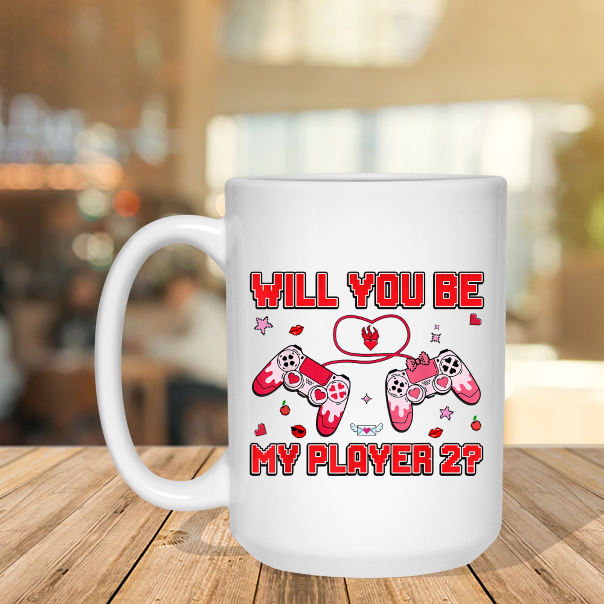 Will You Be My Player Valentines Day Retro Gamer Mug
