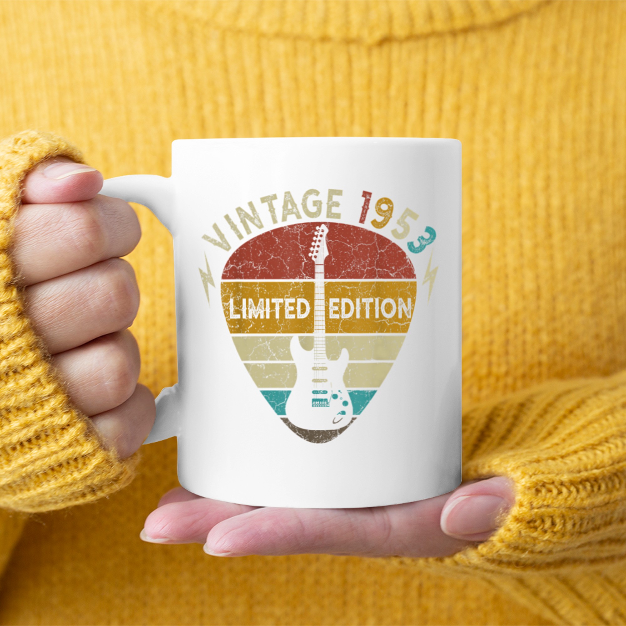 Years Old Gift Vintage Guitar Lover 72th Birthday Mug