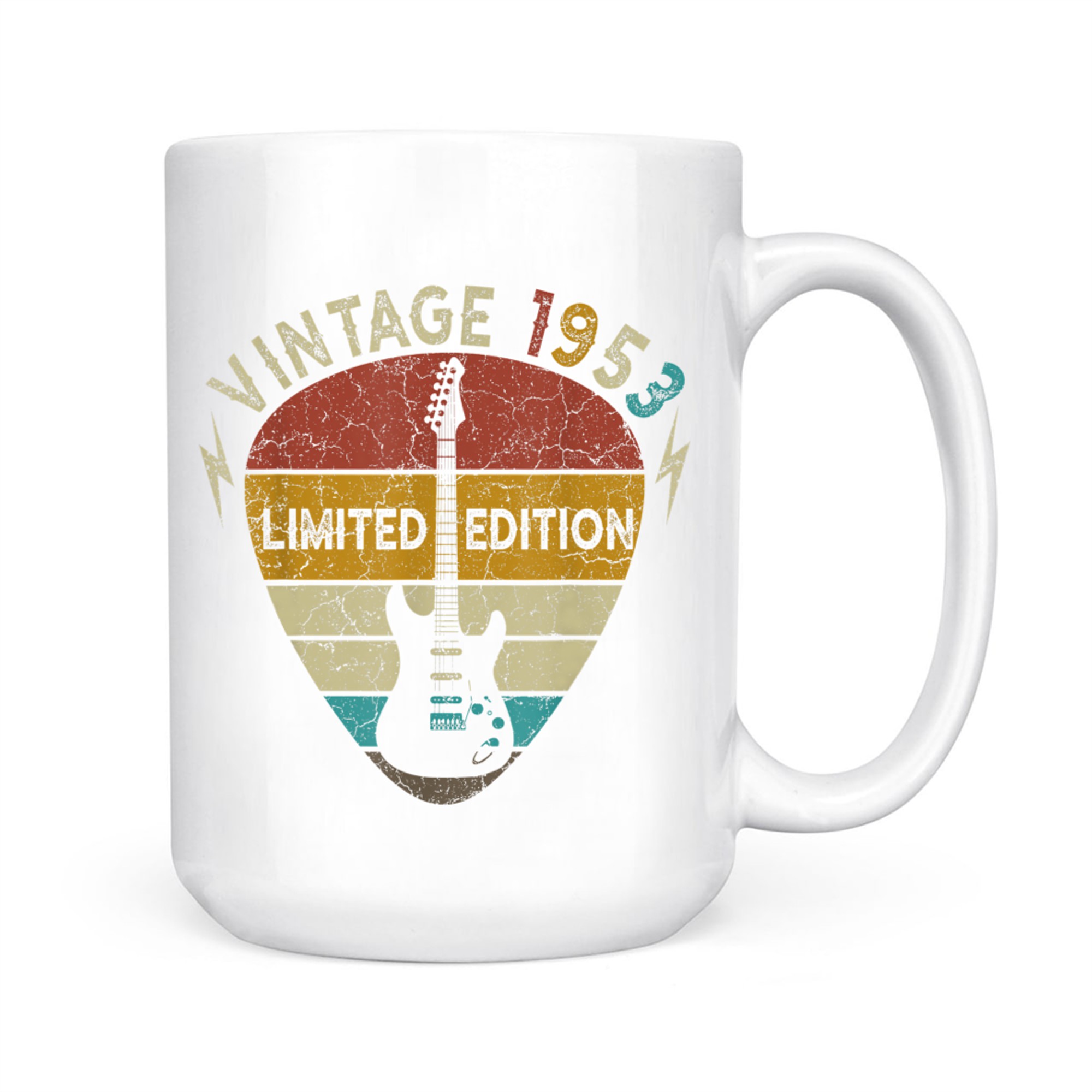 Years Old Gift Vintage Guitar Lover 72th Birthday Mug