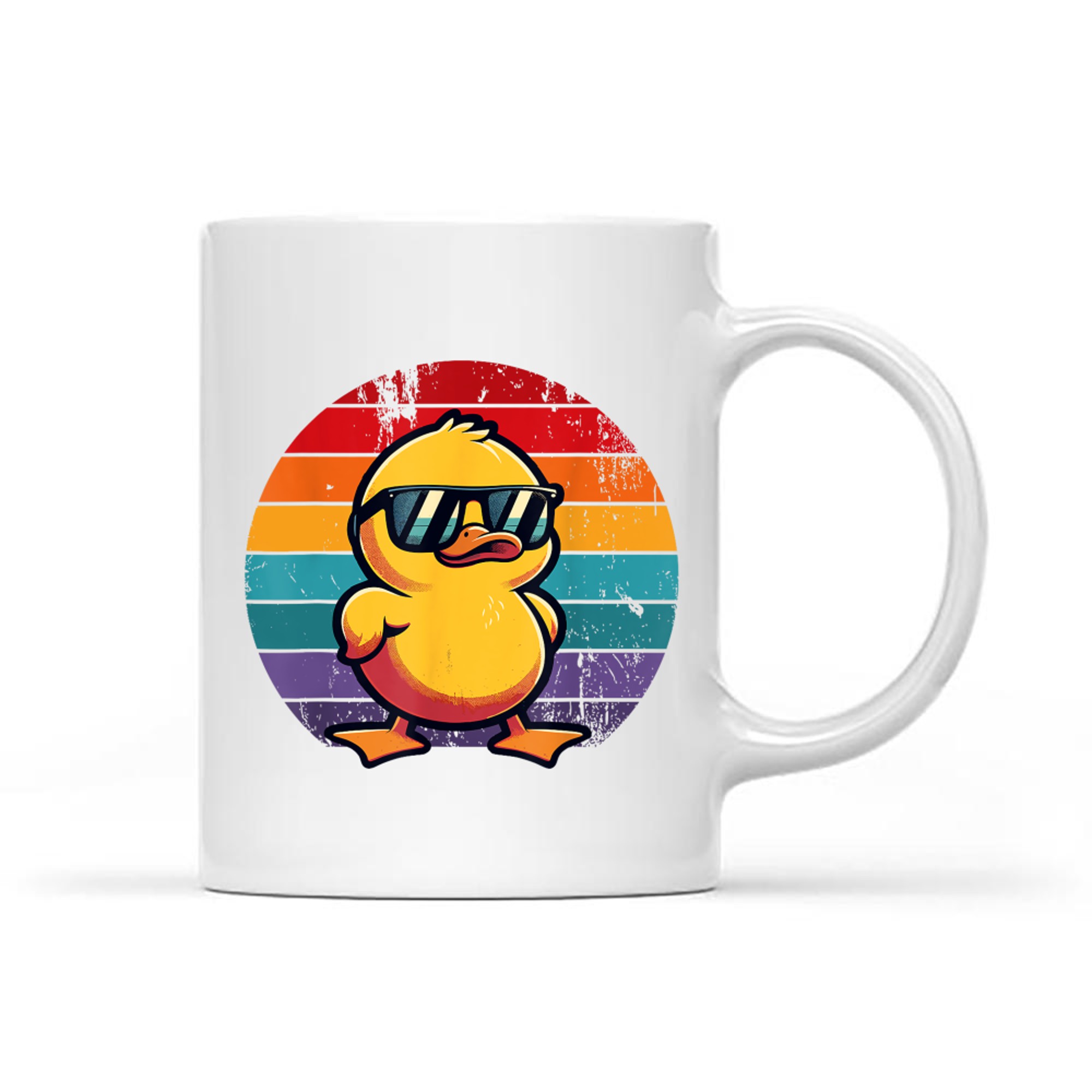 Yellow Duck Cool Retro In Sunglasses 70s 80s 90s Funny Duck Mug