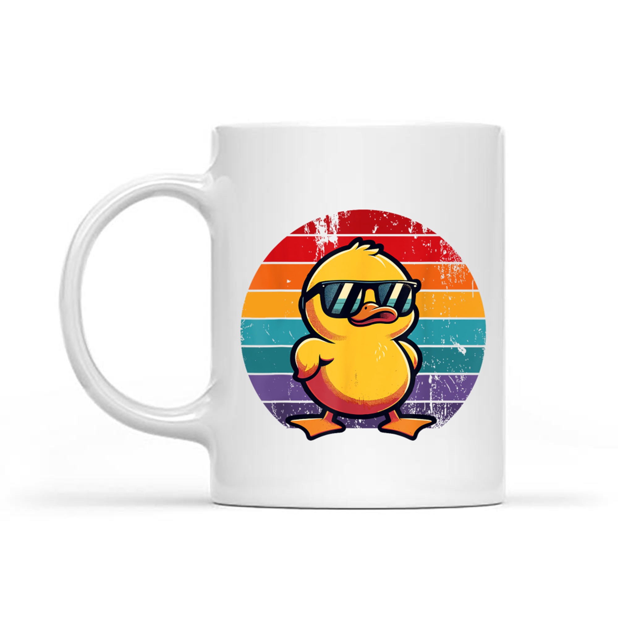 Yellow Duck Cool Retro In Sunglasses 70s 80s 90s Funny Duck Mug