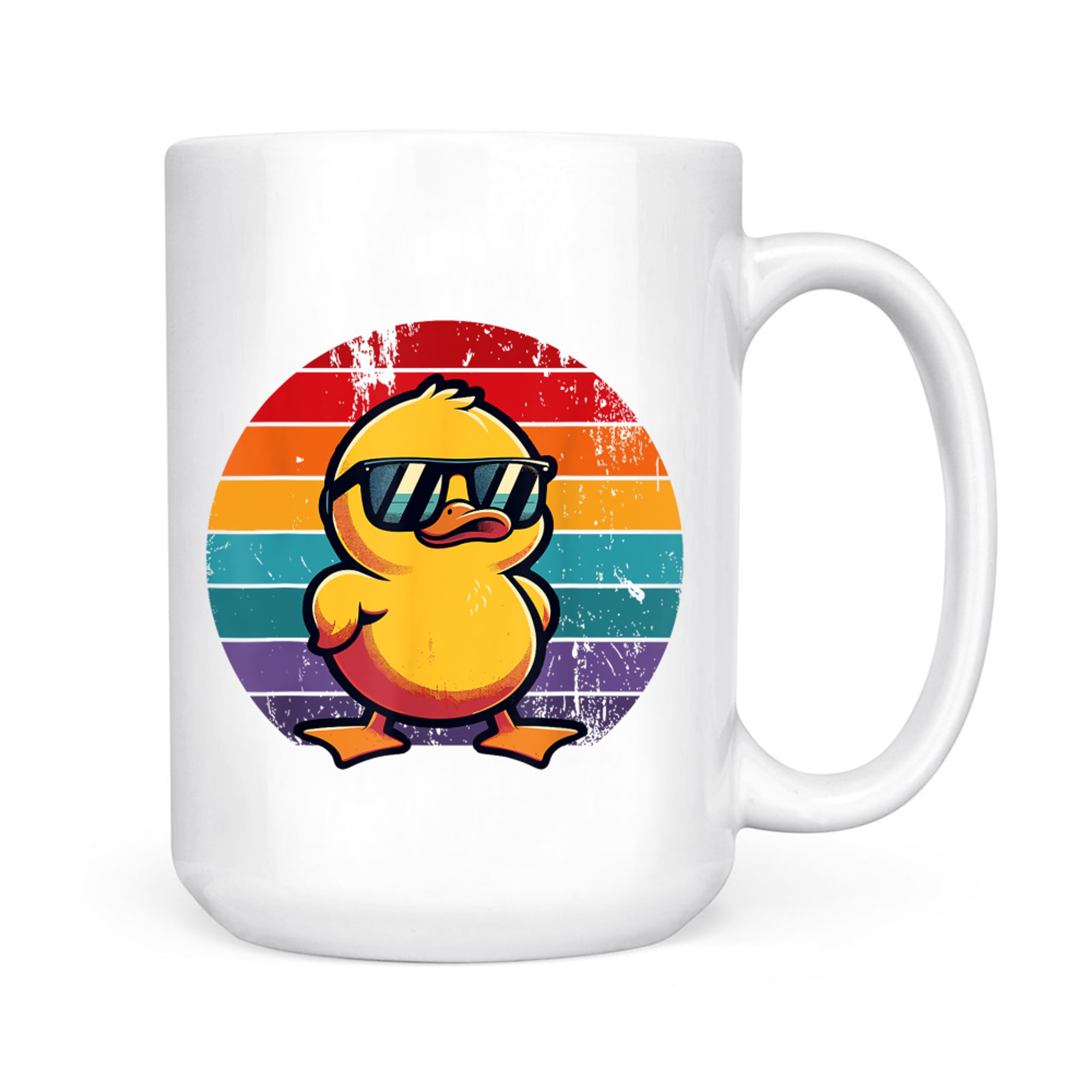 Yellow Duck Cool Retro In Sunglasses 70s 80s 90s Funny Duck Mug