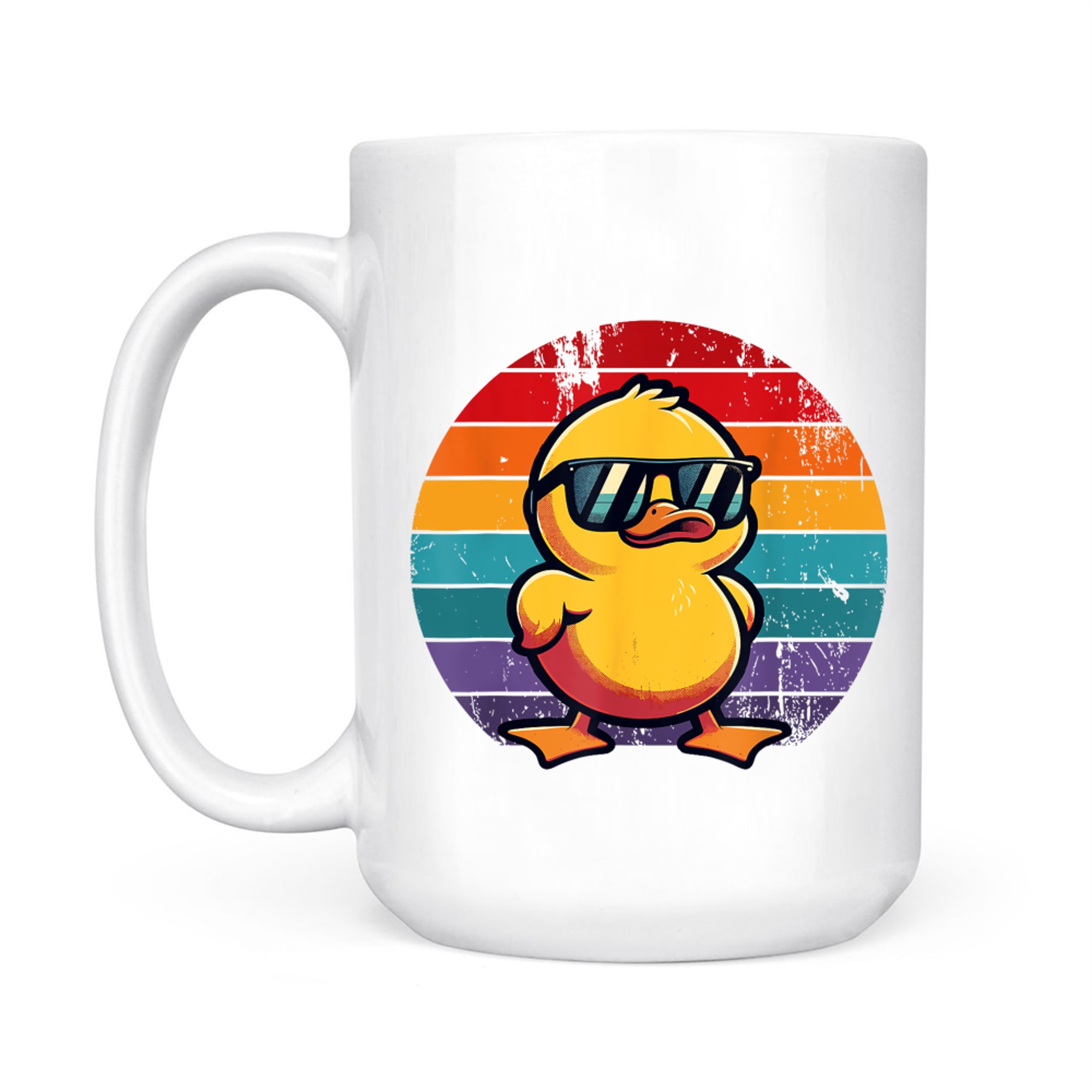 Yellow Duck Cool Retro In Sunglasses 70s 80s 90s Funny Duck Mug