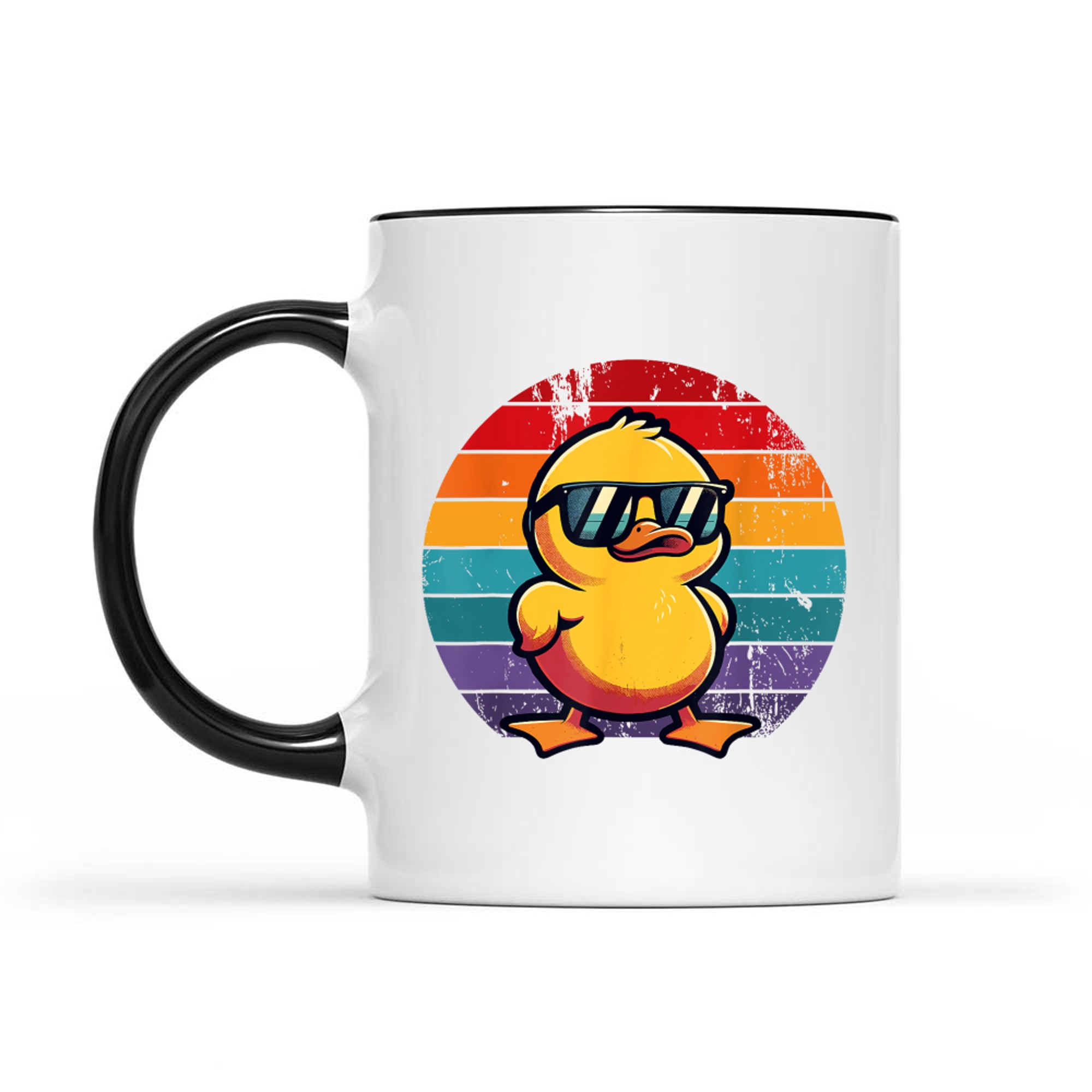 Yellow Duck Cool Retro In Sunglasses 70s 80s 90s Funny Duck Mug